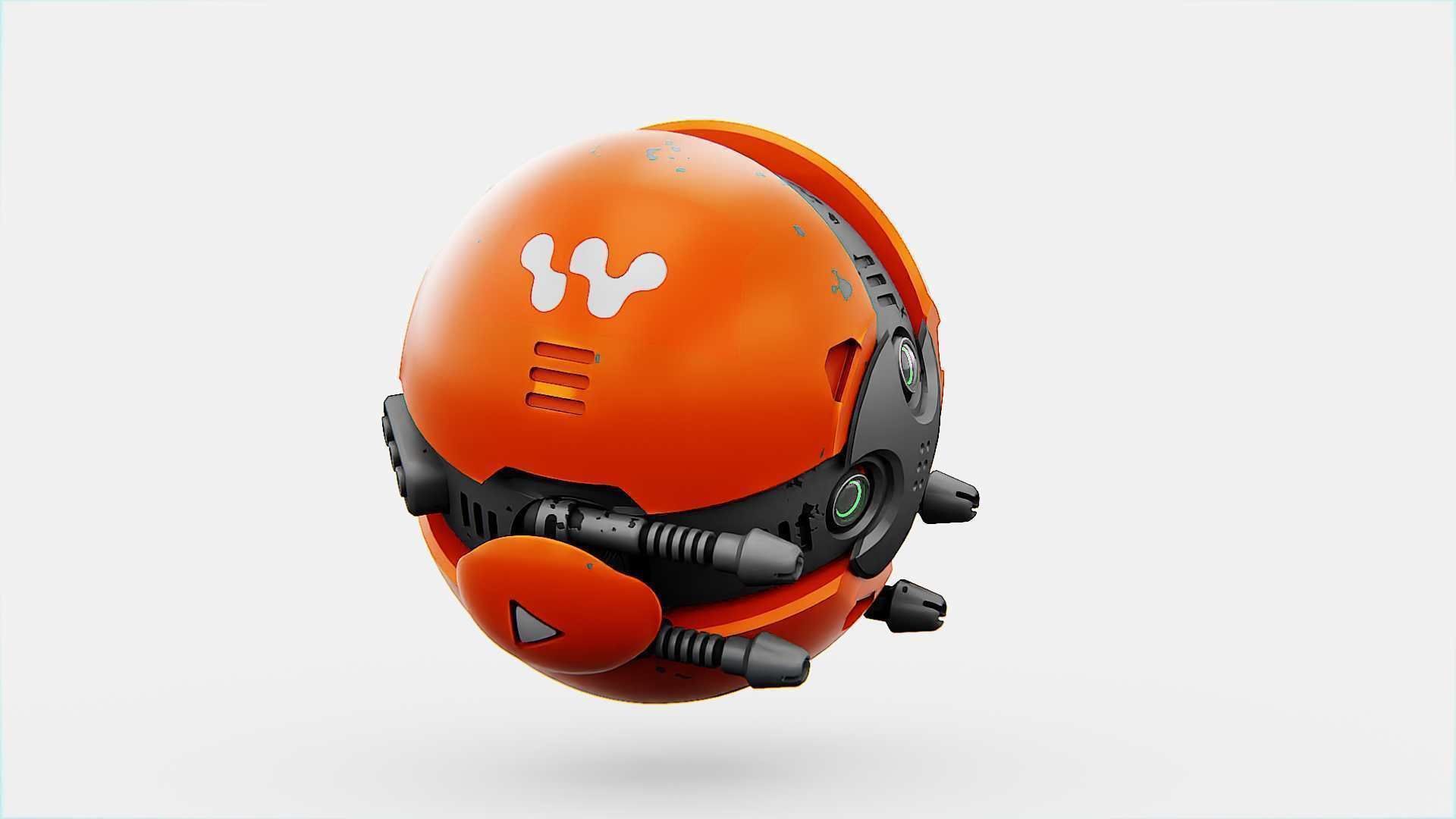 BALL DROID F-200 RIGGED - ANIMATED 3D model_15