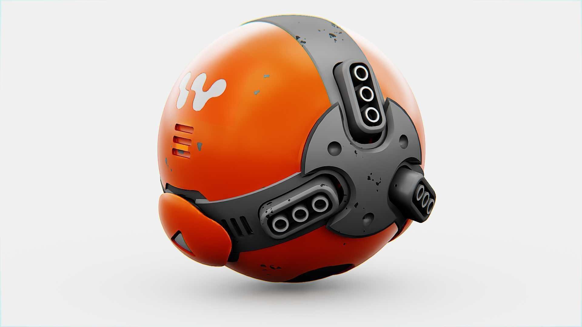 BALL DROID F-200 RIGGED - ANIMATED 3D model_26