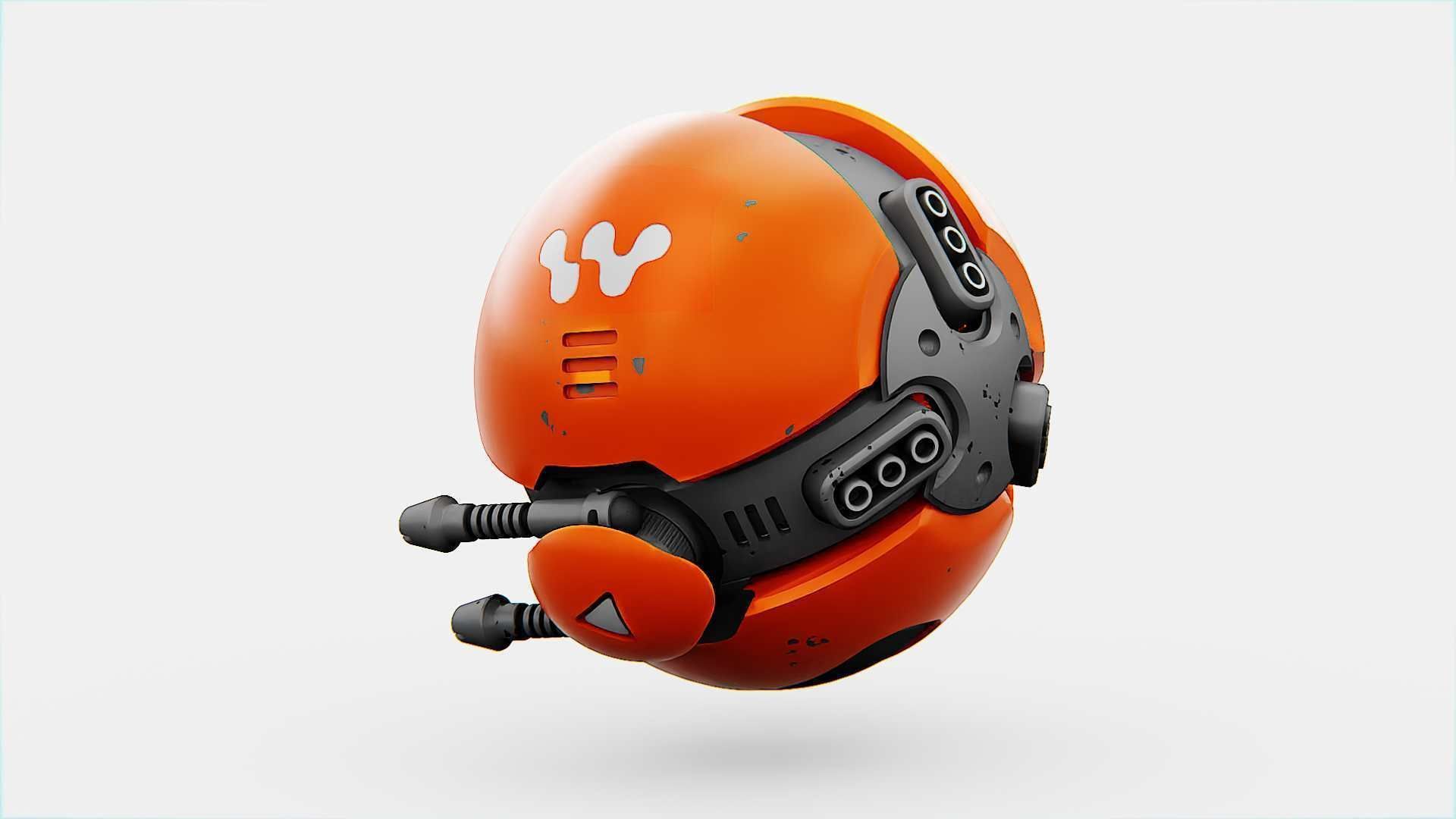 BALL DROID F-200 RIGGED - ANIMATED 3D model_9
