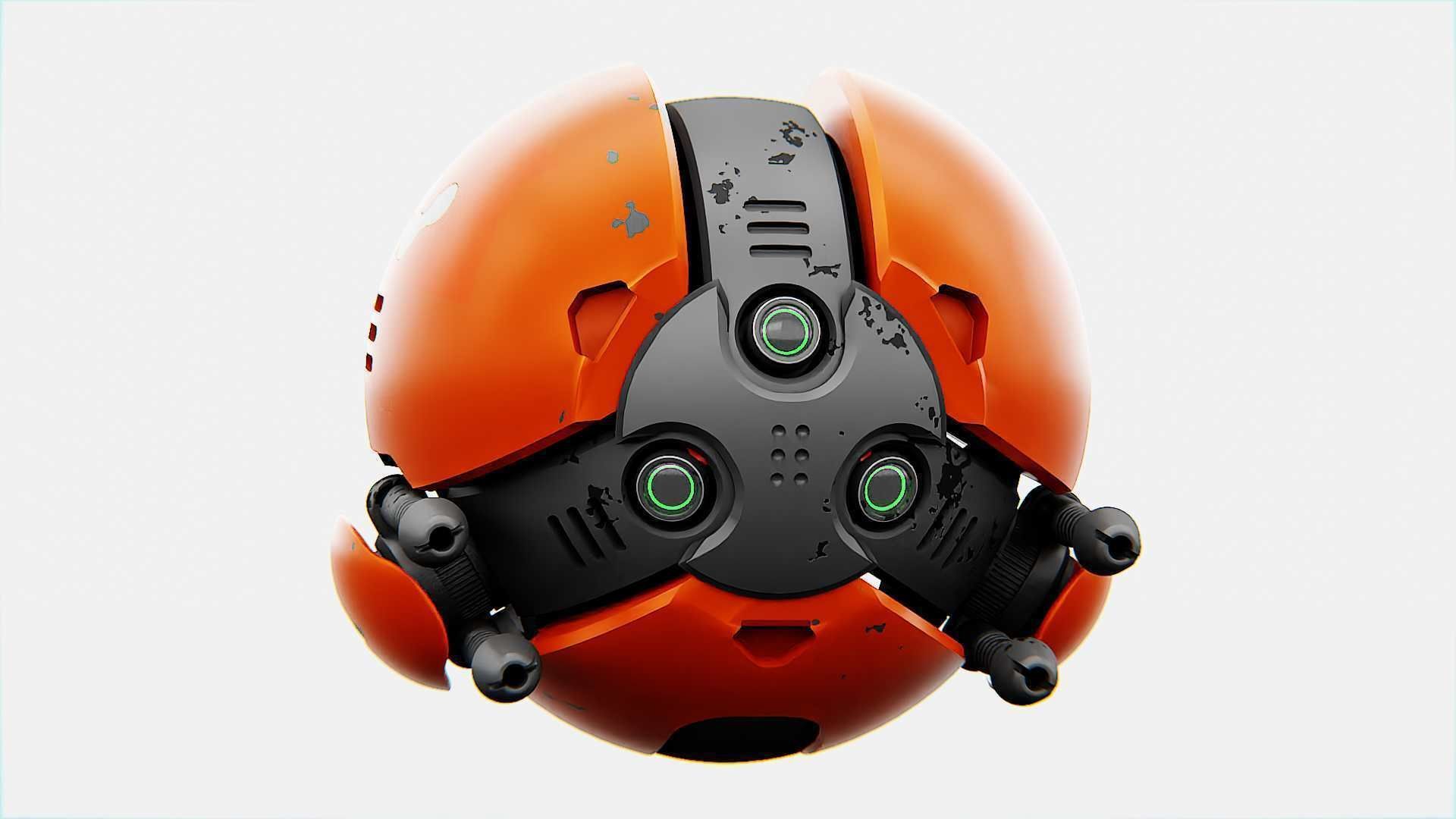 BALL DROID F-200 RIGGED - ANIMATED 3D model_17