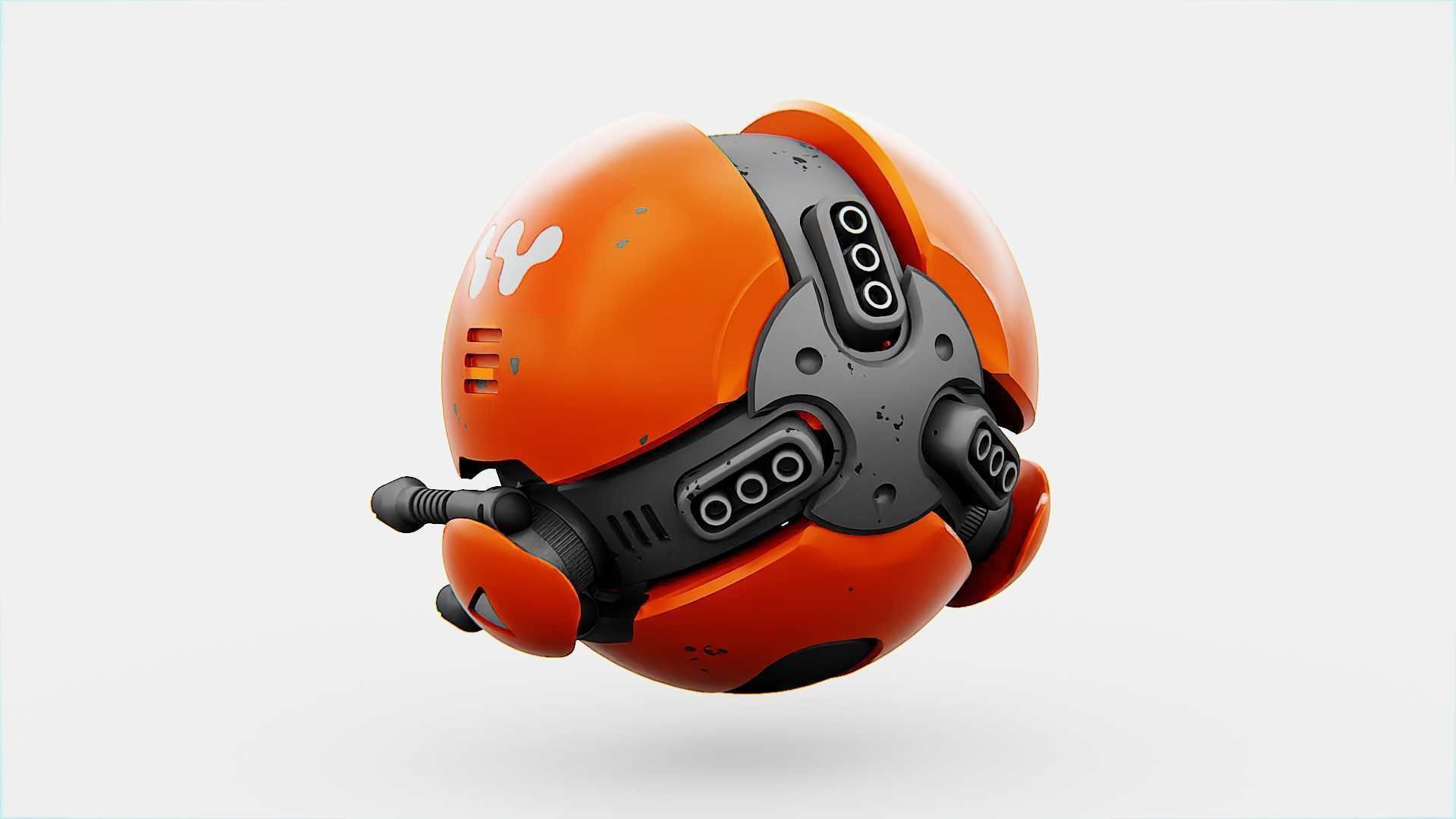 BALL DROID F-200 RIGGED - ANIMATED 3D model_10
