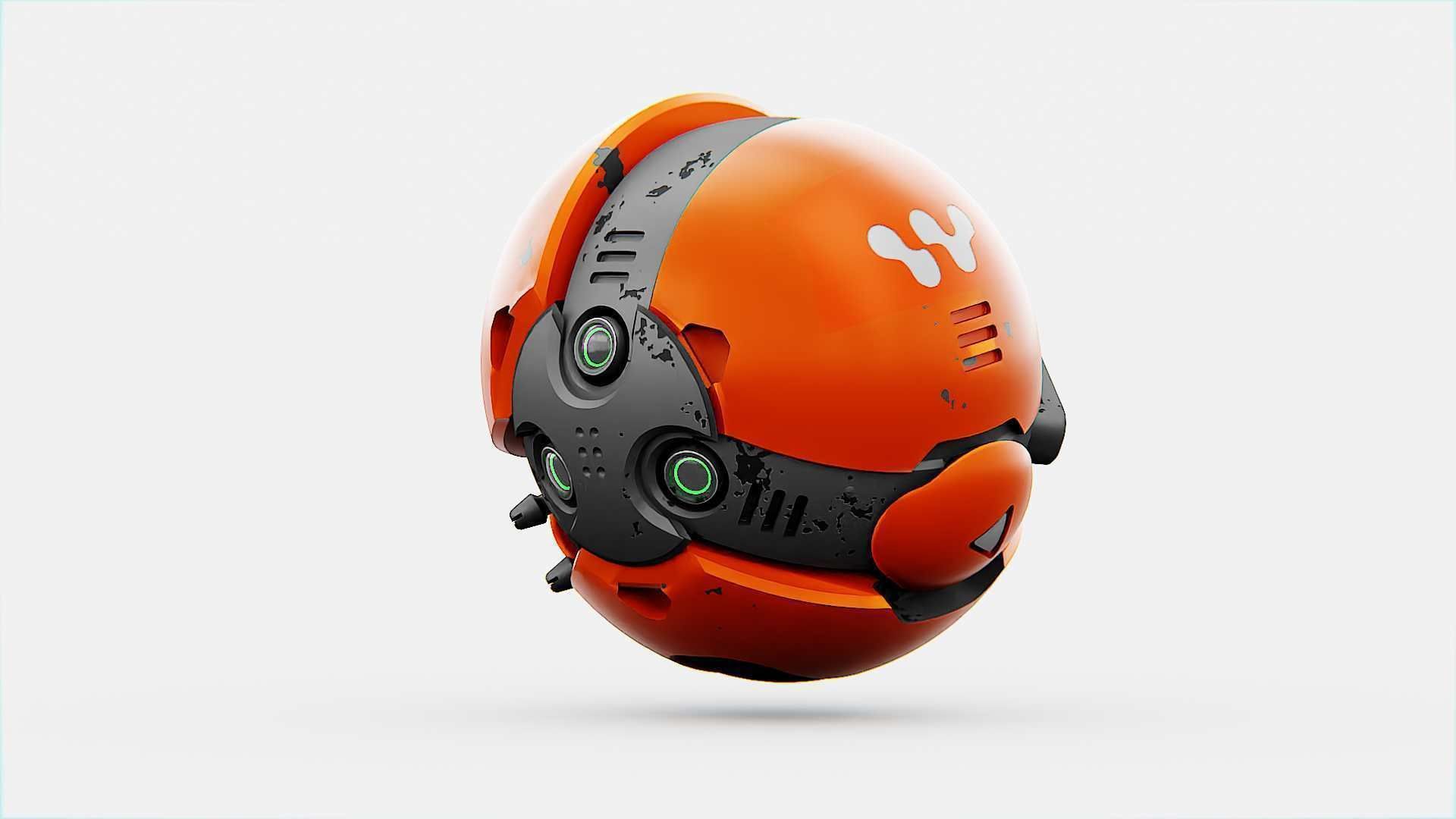 BALL DROID F-200 RIGGED - ANIMATED 3D model_2