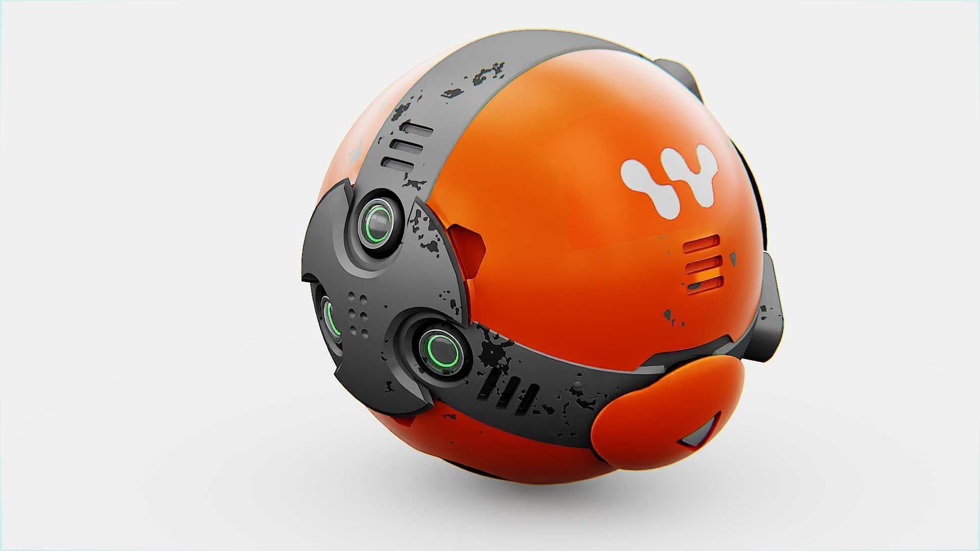 BALL DROID F-200 RIGGED - ANIMATED 3D model_28