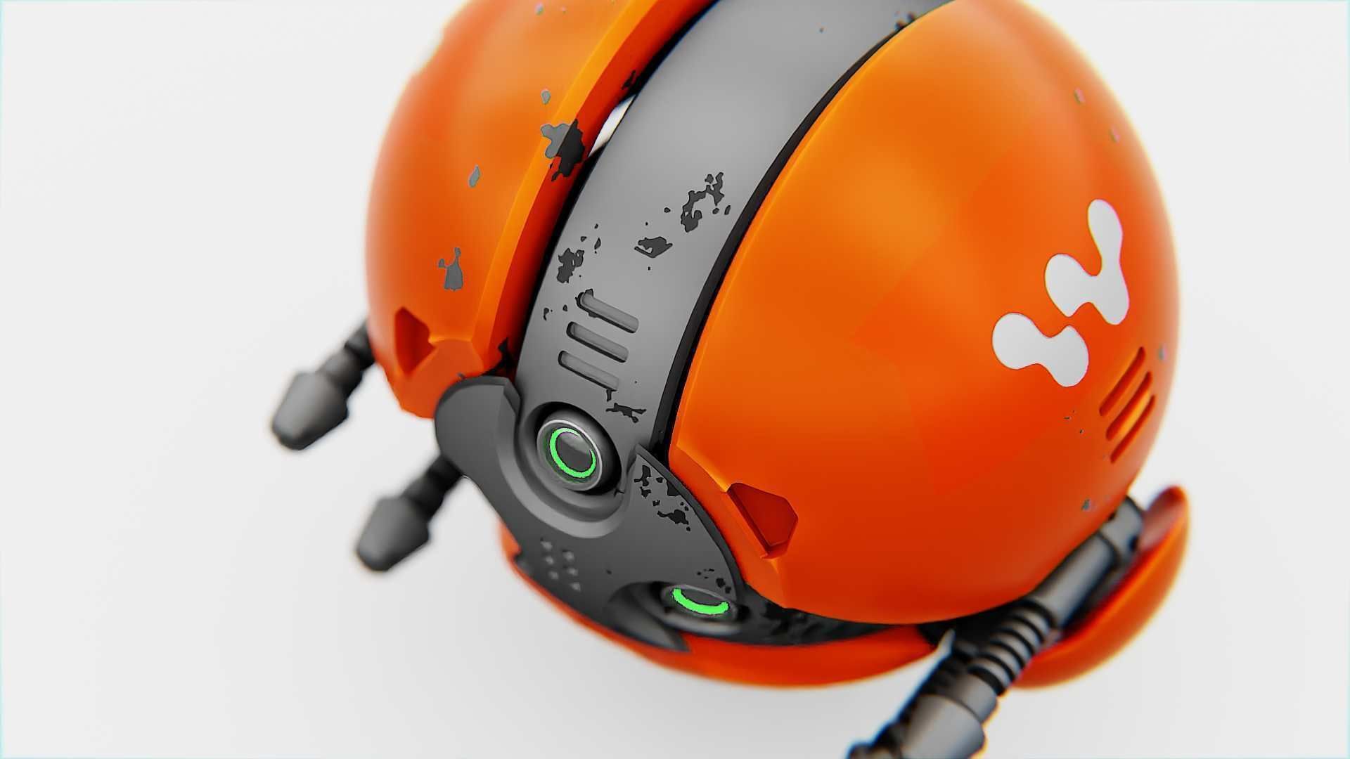 BALL DROID F-200 RIGGED - ANIMATED 3D model_21
