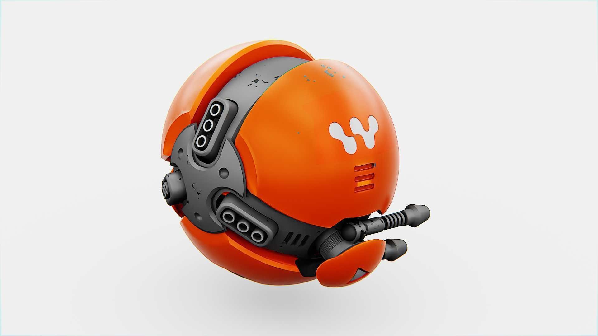 BALL DROID F-200 RIGGED - ANIMATED 3D model_13