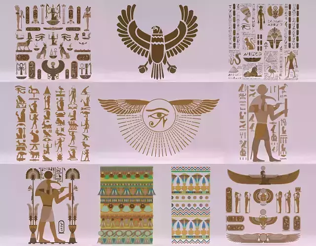 10 Models - Egyptian Symbols - Collection 05 