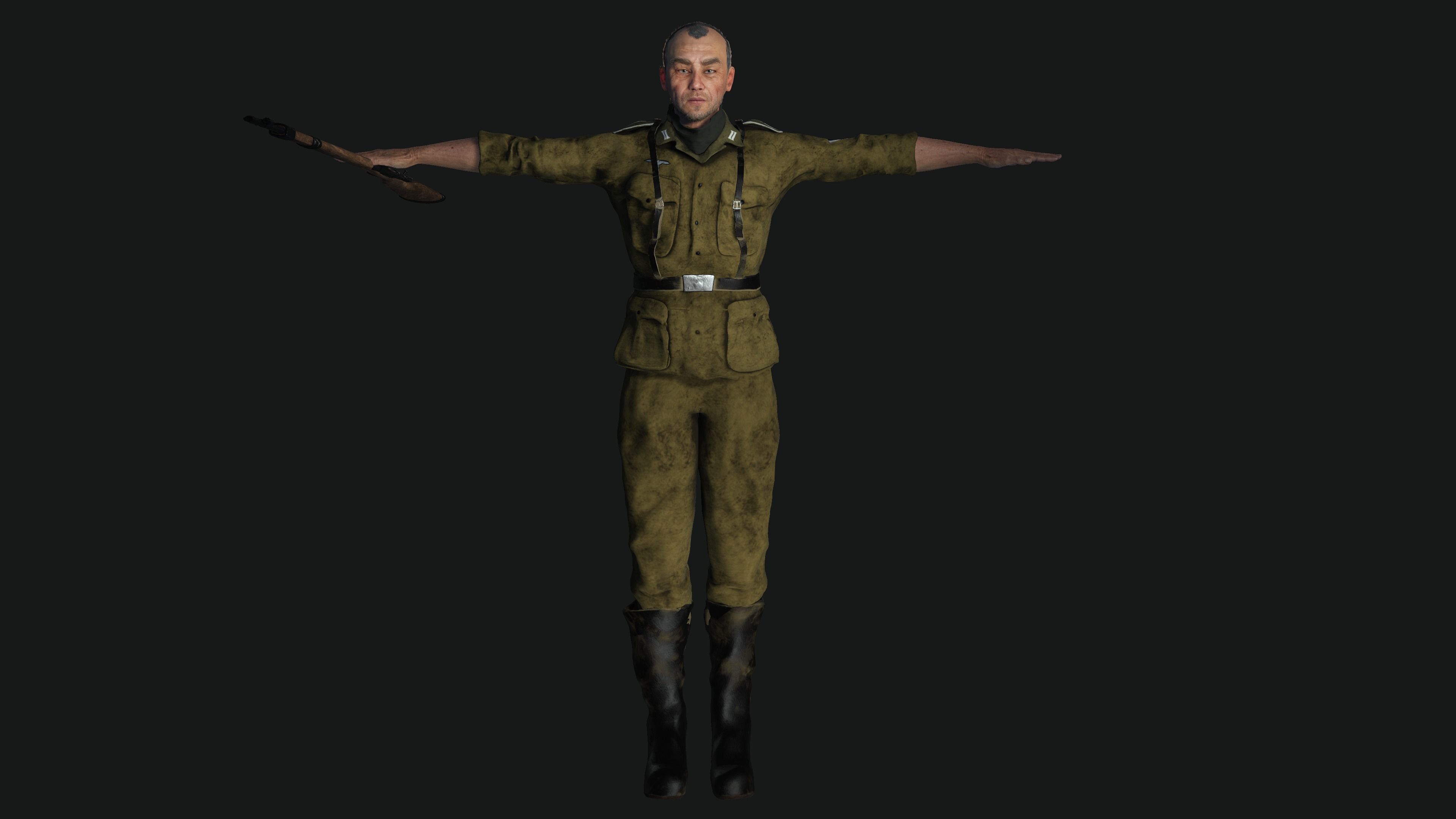 3D ASIAN JAPANESE MALE  MILITARY-REALISTIC RIGGED GAME CHARACTER Low-poly 3D model_19
