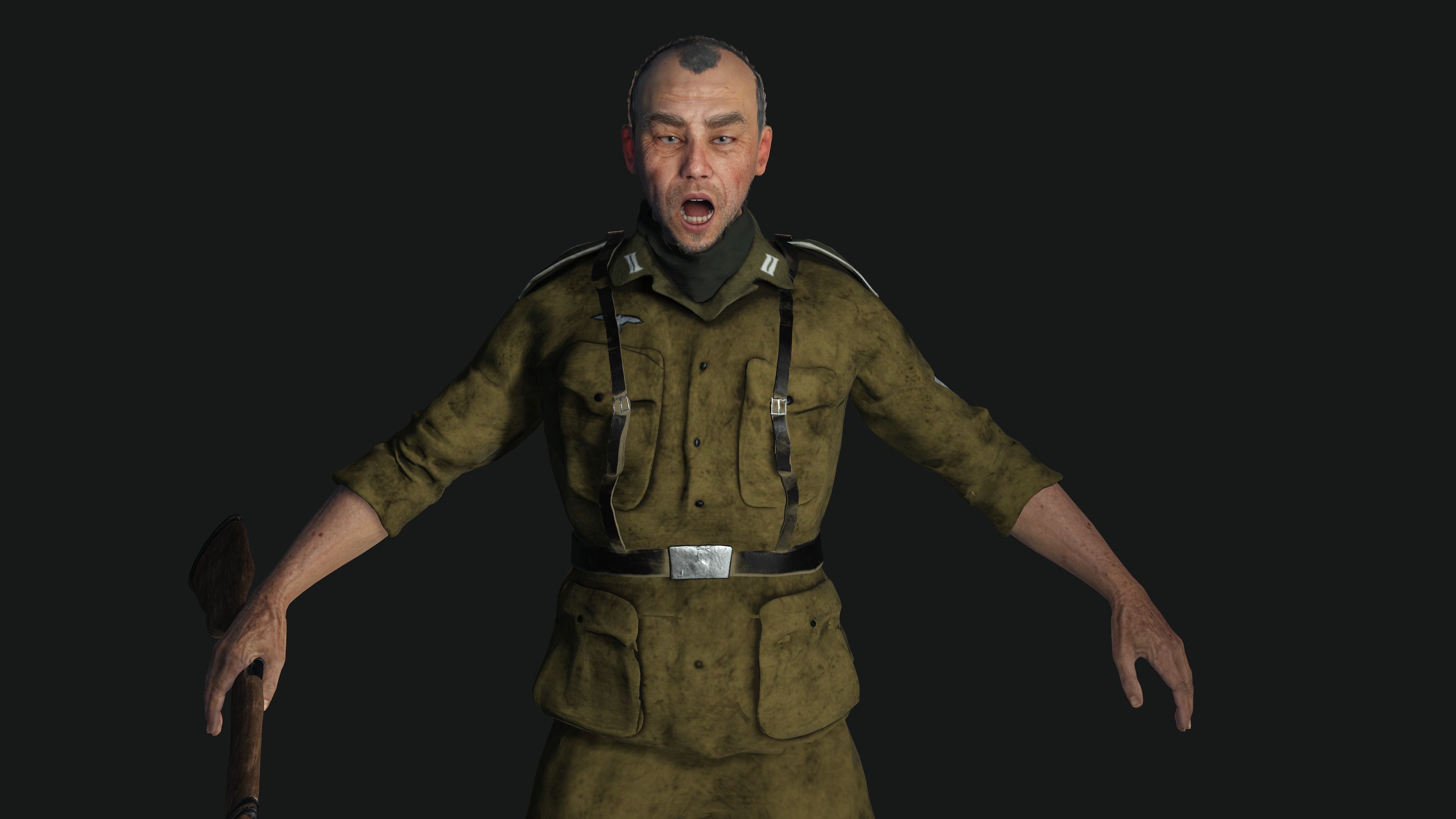 3D ASIAN JAPANESE MALE  MILITARY-REALISTIC RIGGED GAME CHARACTER Low-poly 3D model_15