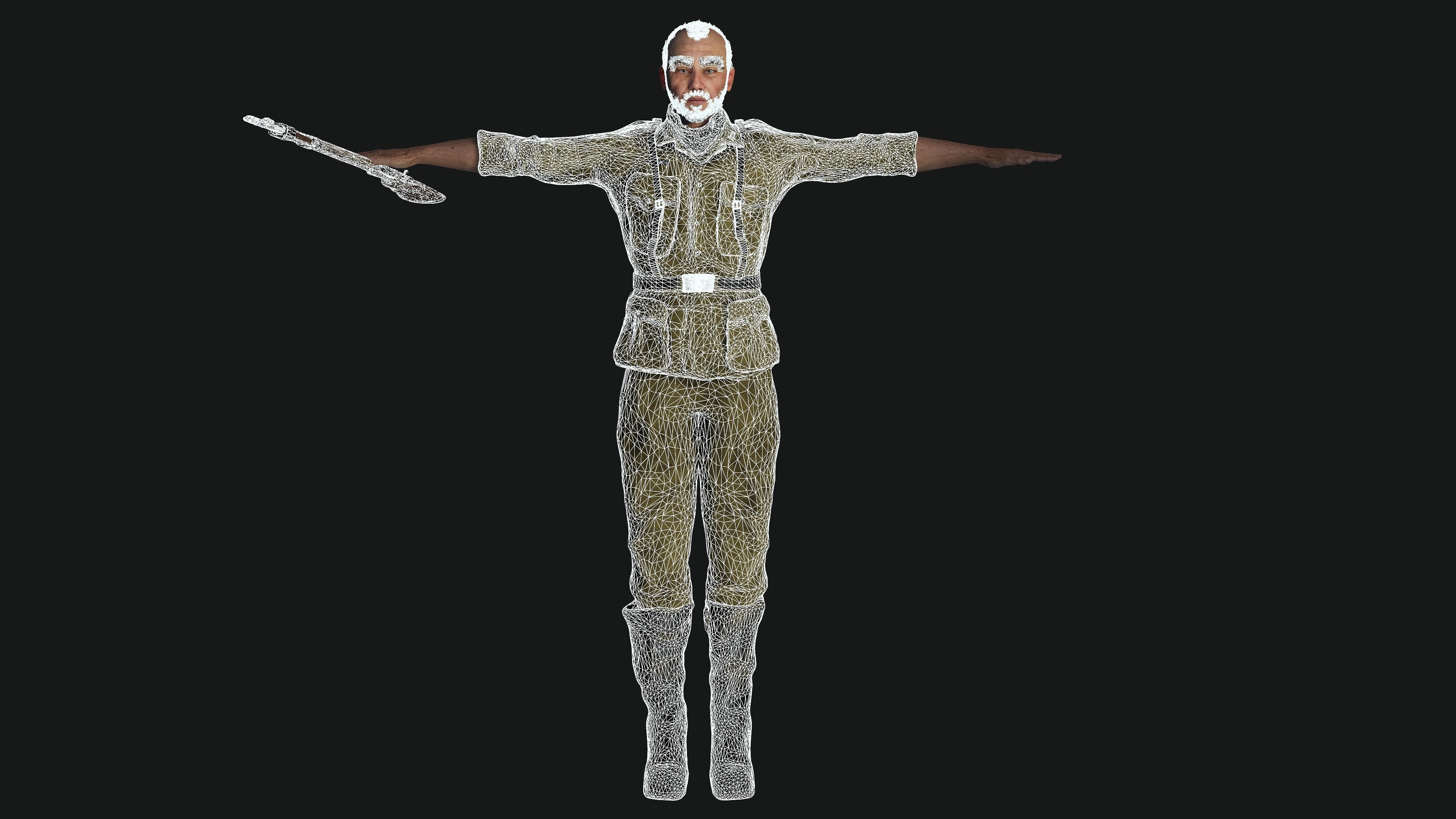 3D ASIAN JAPANESE MALE  MILITARY-REALISTIC RIGGED GAME CHARACTER Low-poly 3D model_20