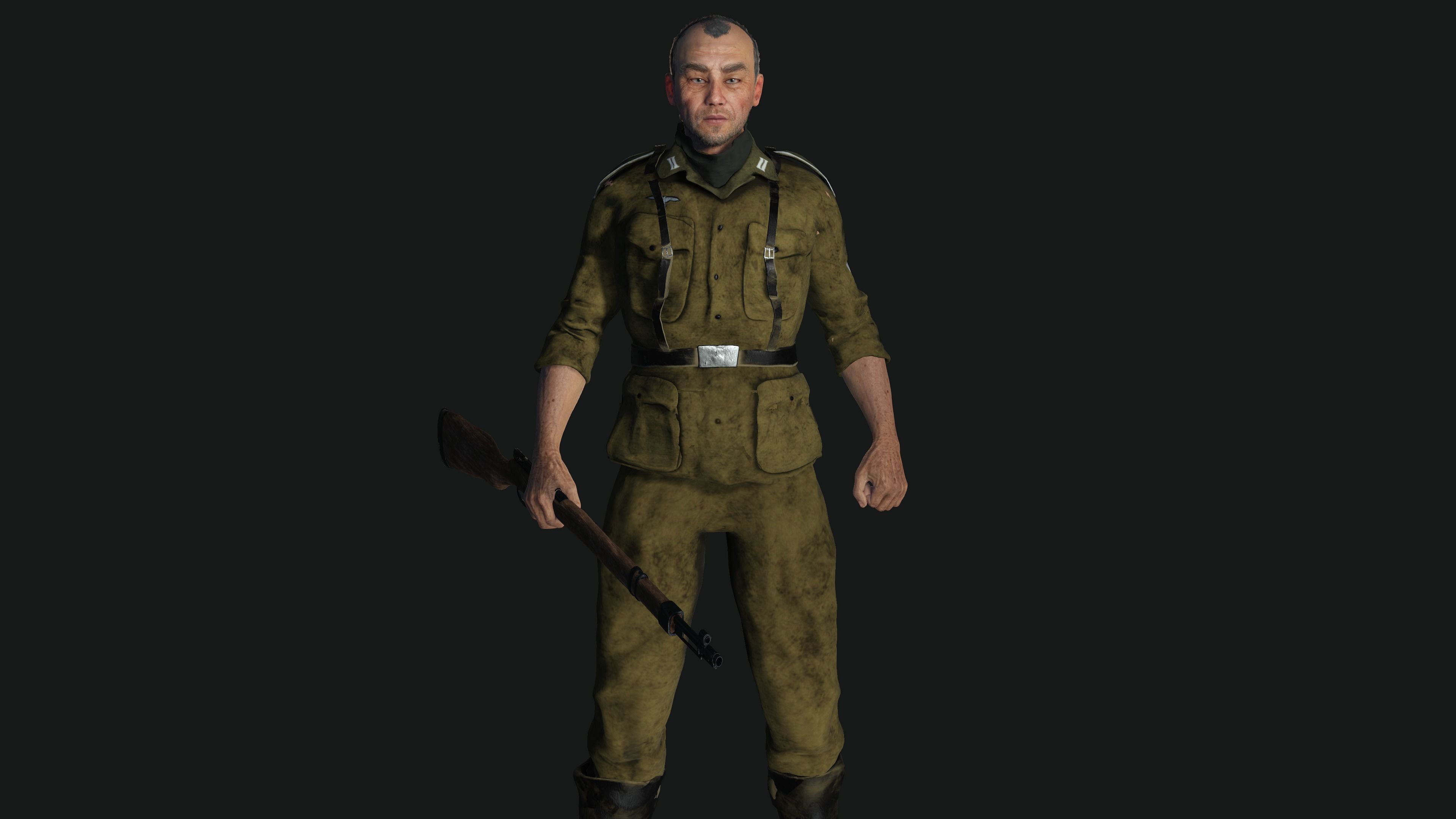3D ASIAN JAPANESE MALE  MILITARY-REALISTIC RIGGED GAME CHARACTER Low-poly 3D model_3