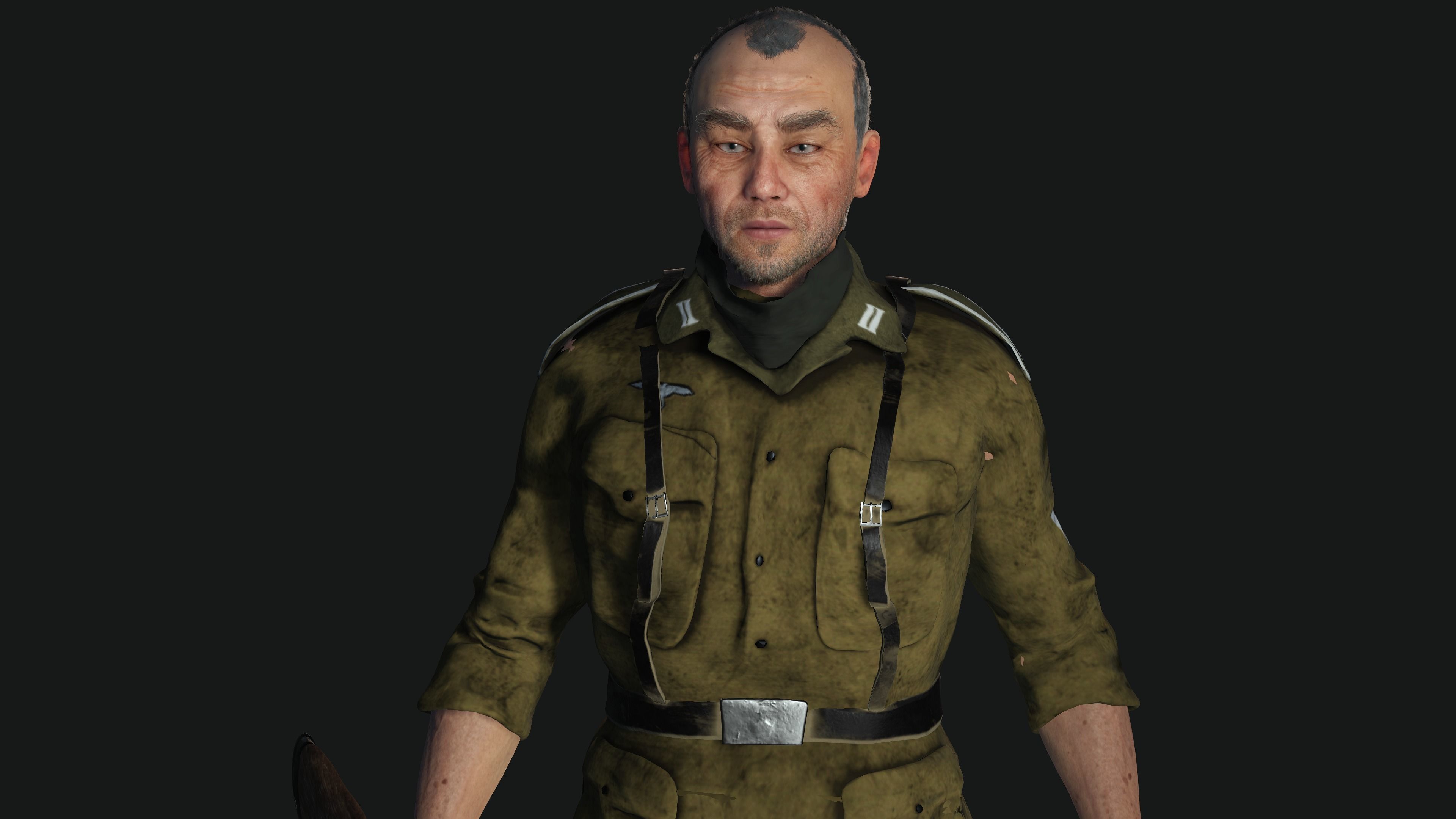 3D ASIAN JAPANESE MALE  MILITARY-REALISTIC RIGGED GAME CHARACTER Low-poly 3D model_6