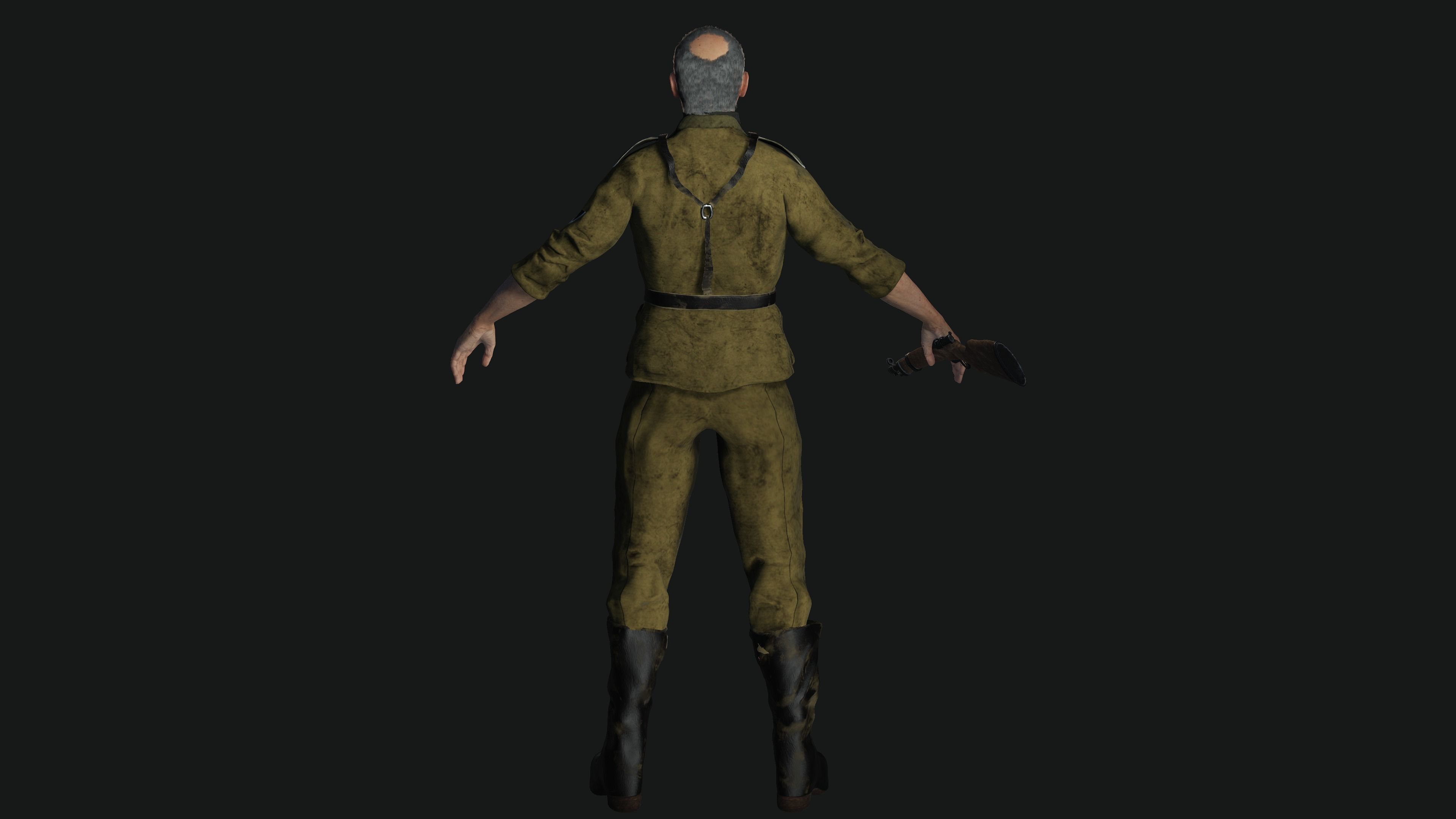 3D ASIAN JAPANESE MALE  MILITARY-REALISTIC RIGGED GAME CHARACTER Low-poly 3D model_13