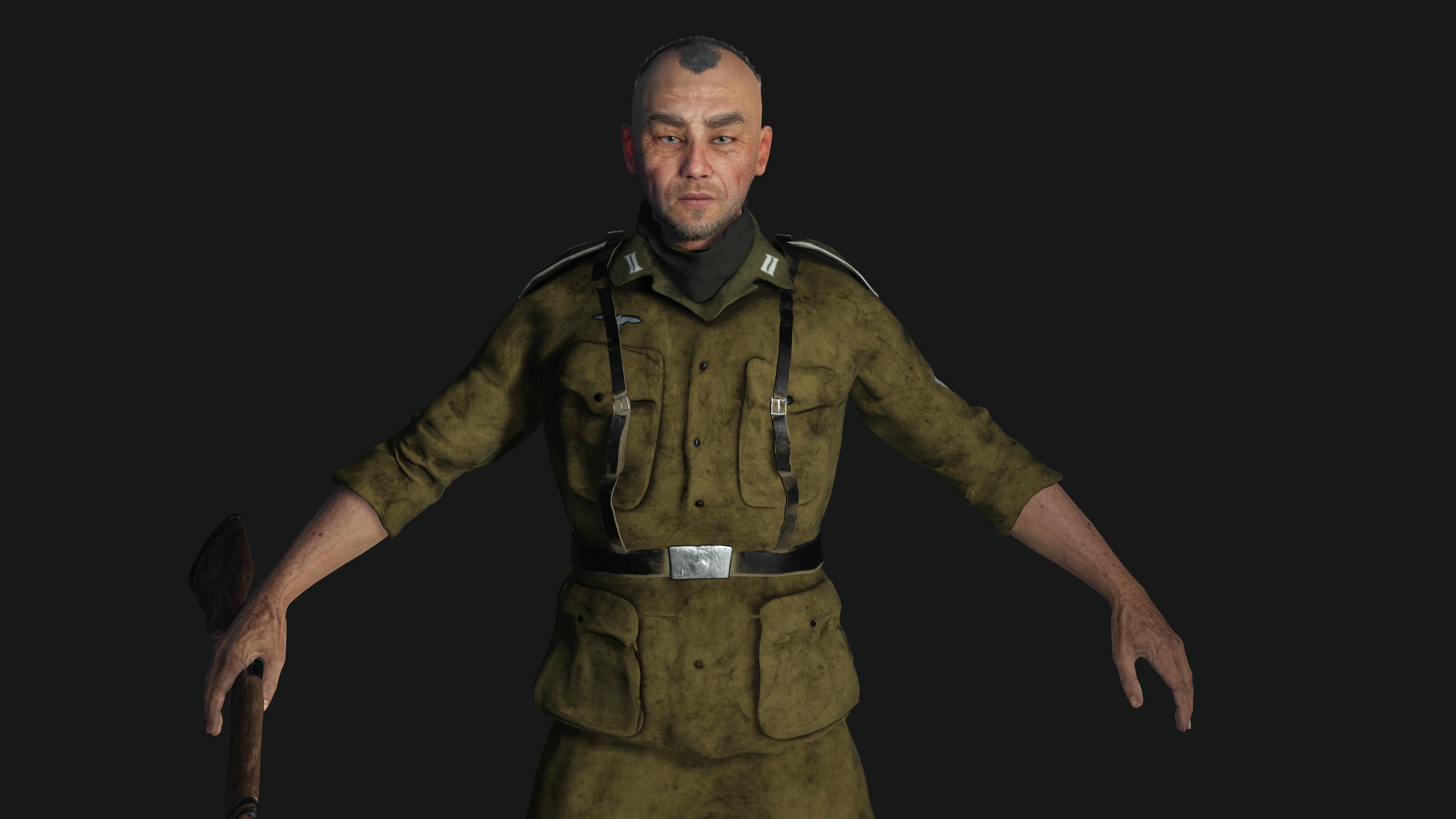 3D ASIAN JAPANESE MALE  MILITARY-REALISTIC RIGGED GAME CHARACTER Low-poly 3D model_17