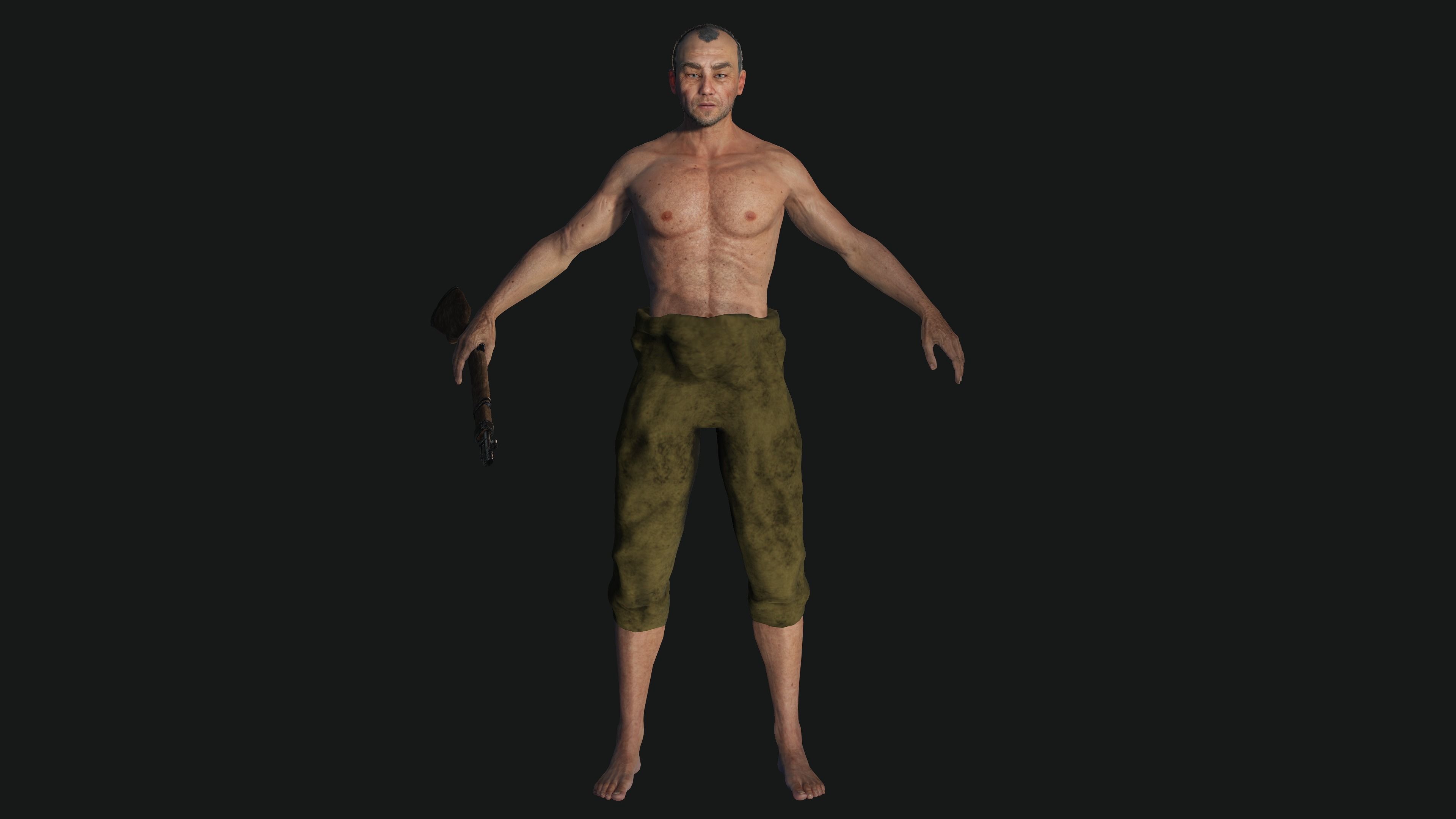 3D ASIAN JAPANESE MALE  MILITARY-REALISTIC RIGGED GAME CHARACTER Low-poly 3D model_10