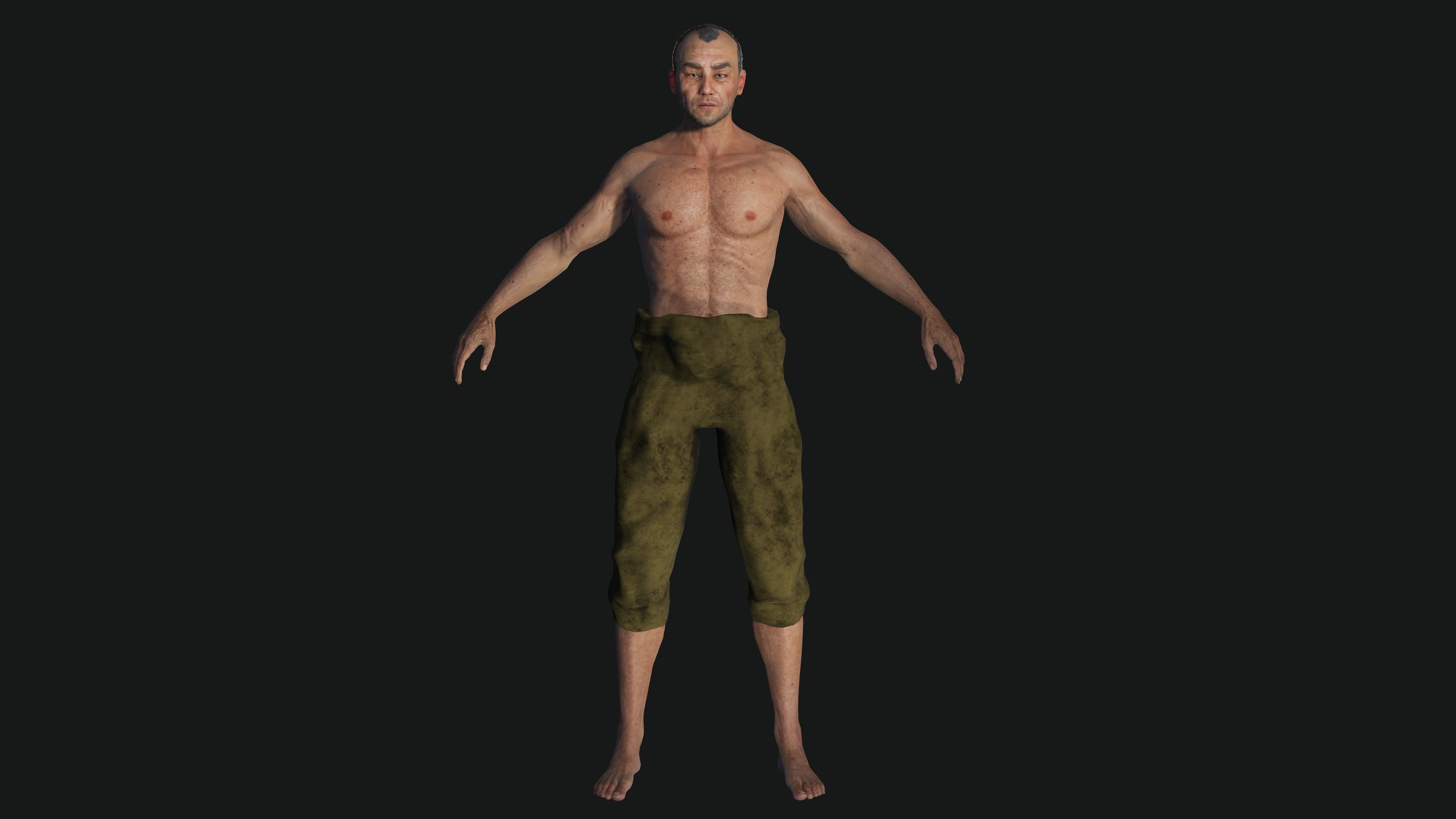 3D ASIAN JAPANESE MALE  MILITARY-REALISTIC RIGGED GAME CHARACTER Low-poly 3D model_11