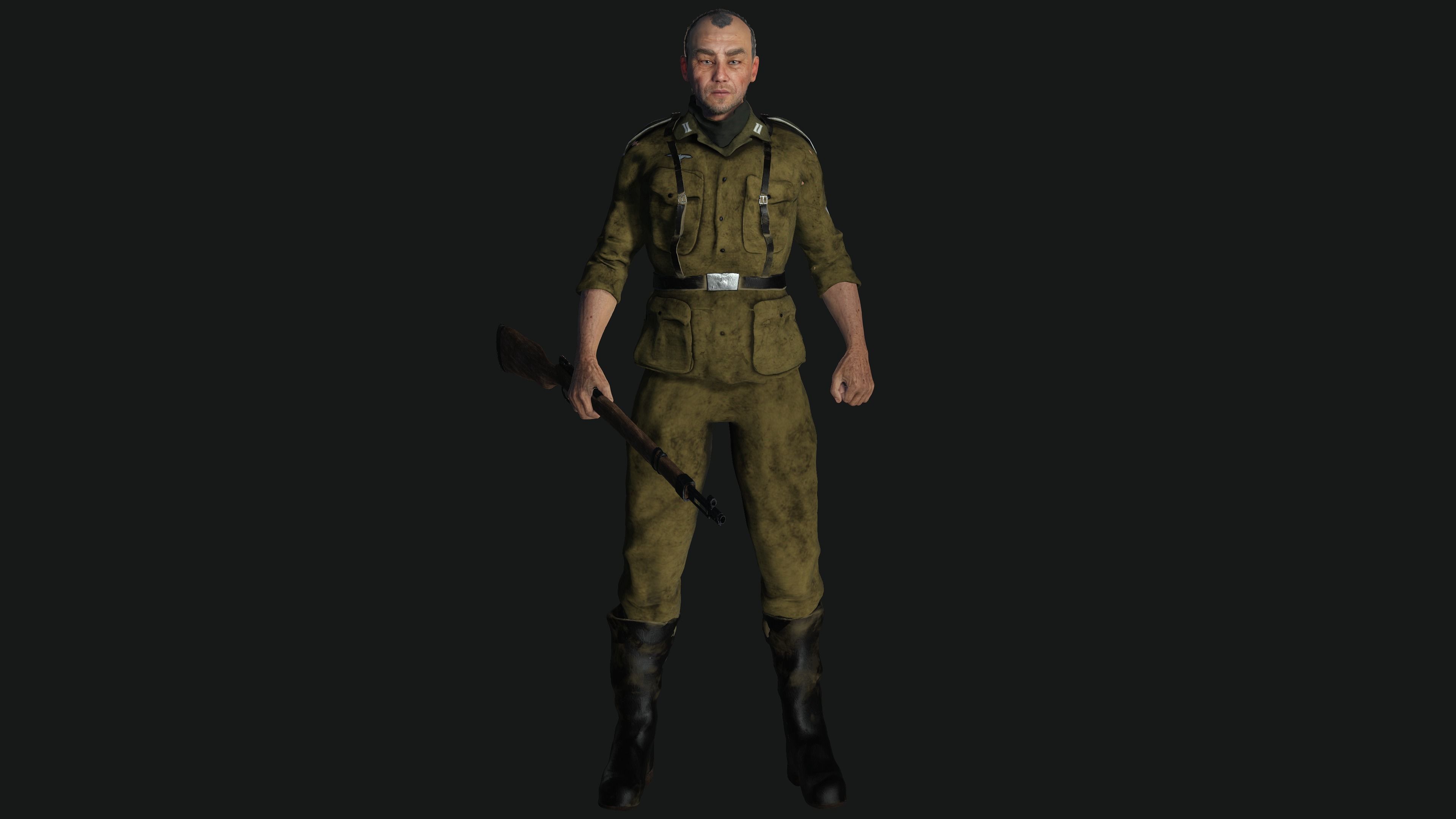 3D ASIAN JAPANESE MALE  MILITARY-REALISTIC RIGGED GAME CHARACTER Low-poly 3D model_4