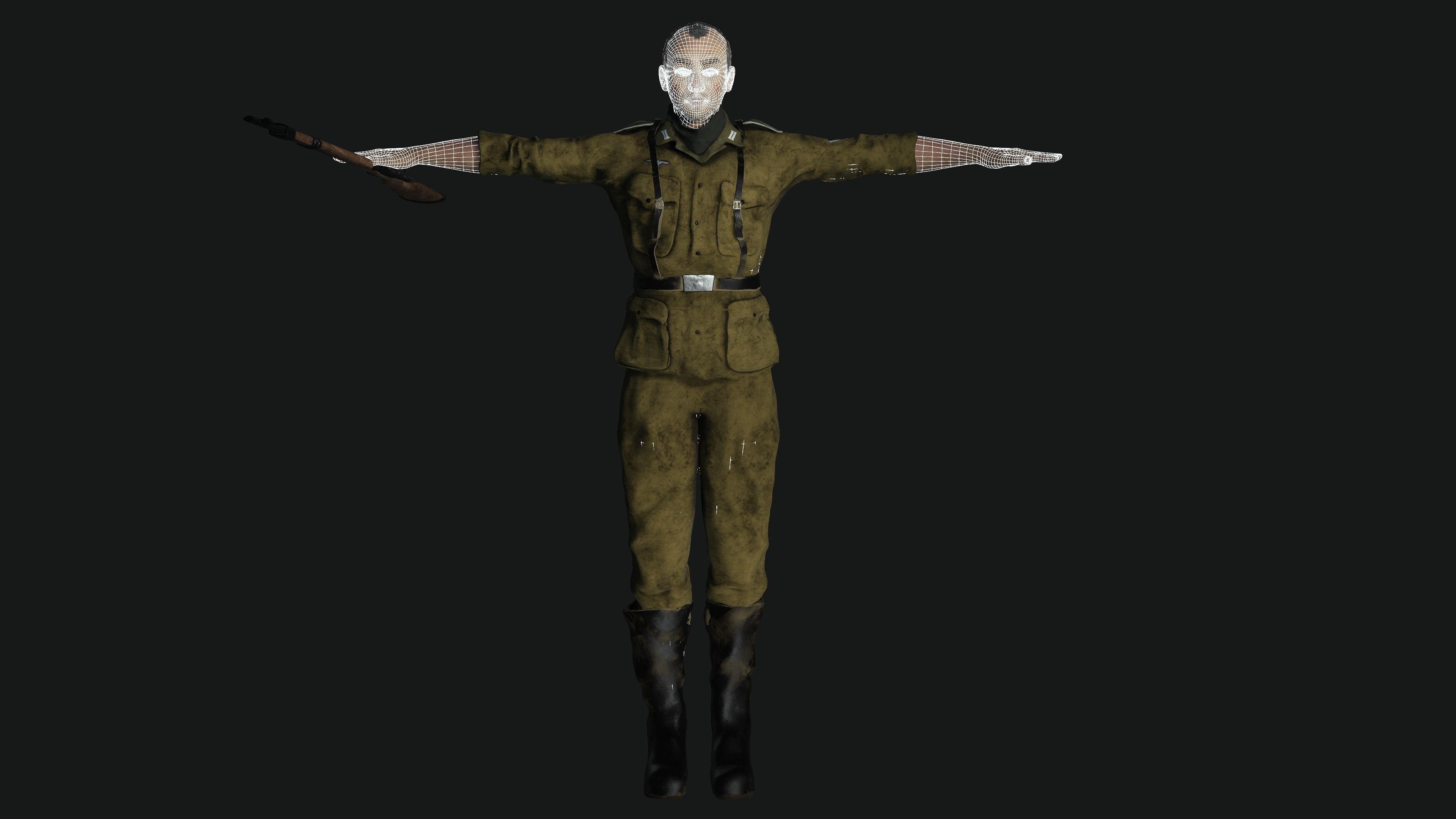 3D ASIAN JAPANESE MALE  MILITARY-REALISTIC RIGGED GAME CHARACTER Low-poly 3D model_21