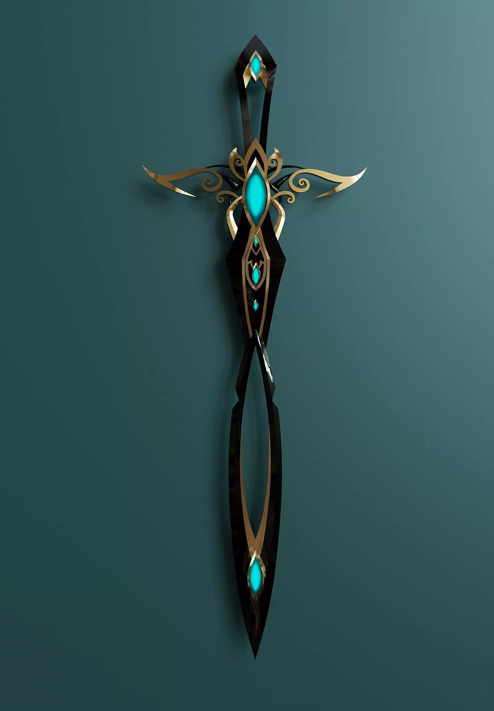 Fantasy style sword 99 3D model_0