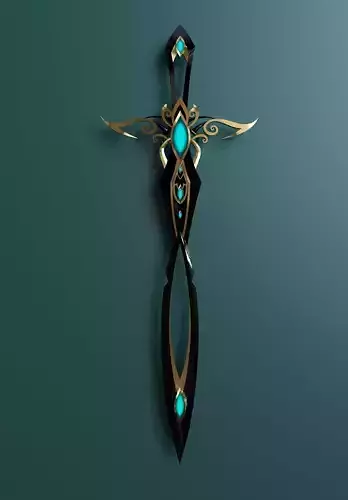 Fantasy style sword 99 3D model