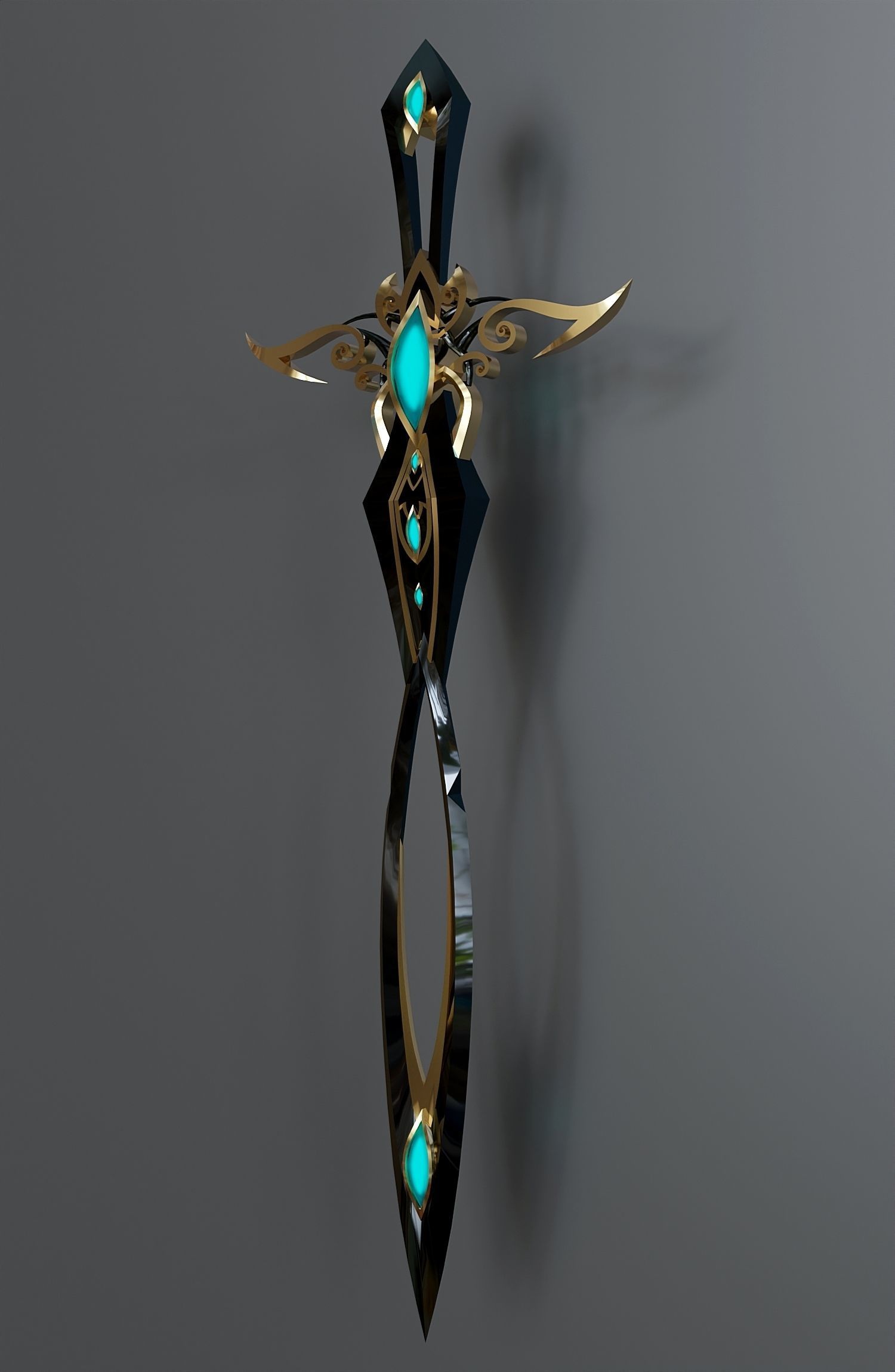 Fantasy style sword 99 3D model_3