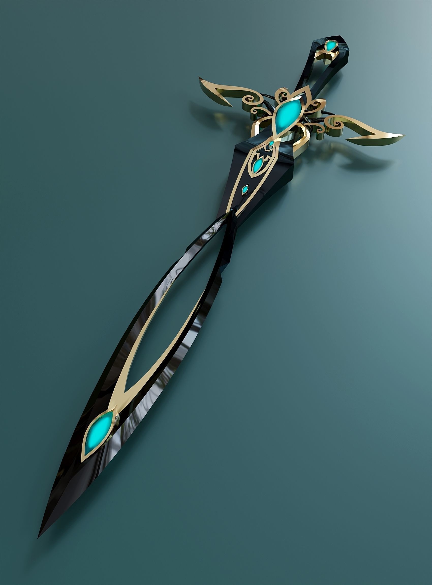 Fantasy style sword 99 3D model_1
