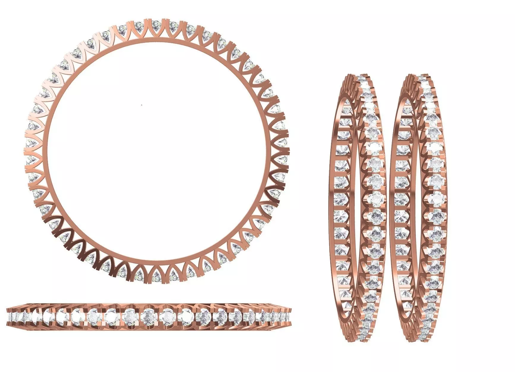 Women Bangle Bracelet STL JCD Details 3D print model_0