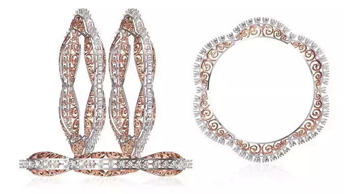 Women Bangle Bracelet STL JCD Details