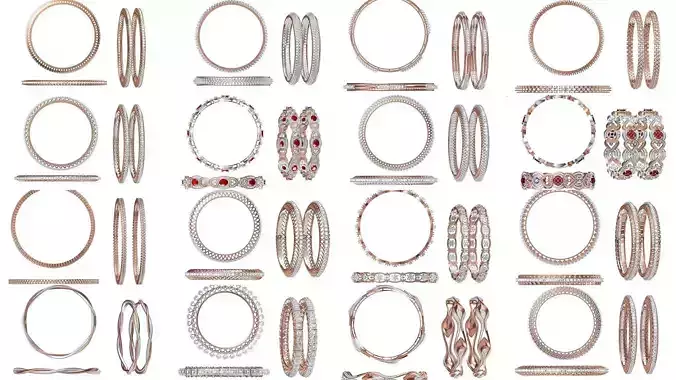 59 Women Bangle Bracelet STL JCD Details Collection