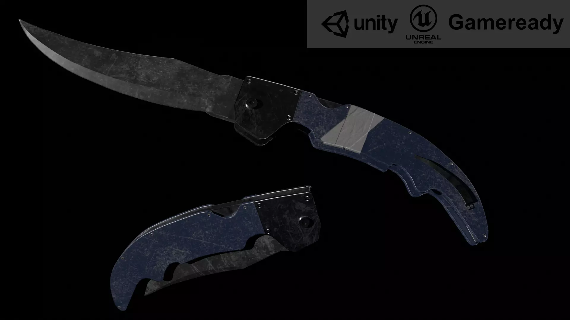 Flipknife Knife 3D Gameasset Low Poly PBR Low-poly 3D model_0
