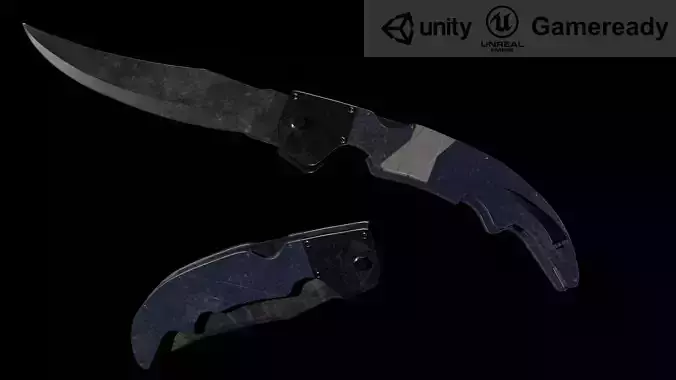 Flipknife Knife 3D Gameasset Low Poly PBR