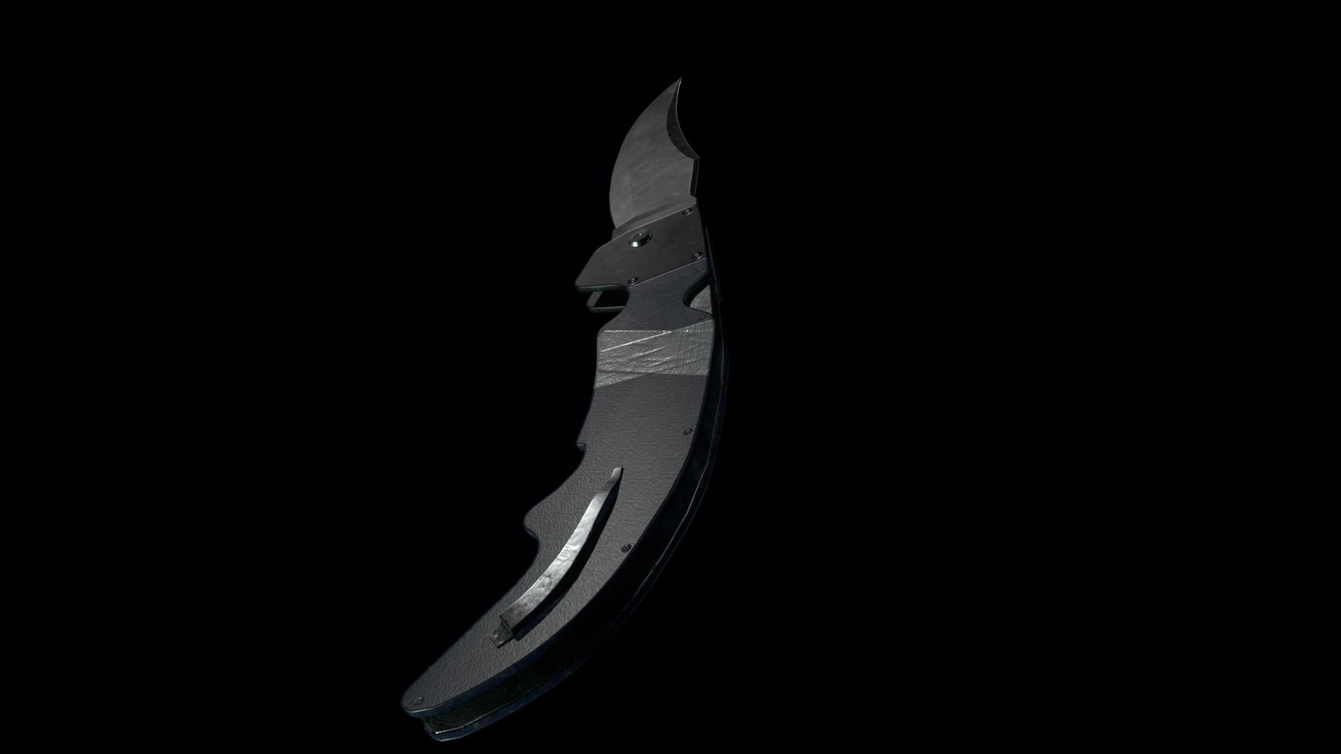 Flipknife Knife 3D Gameasset Low Poly PBR Low-poly 3D model_3