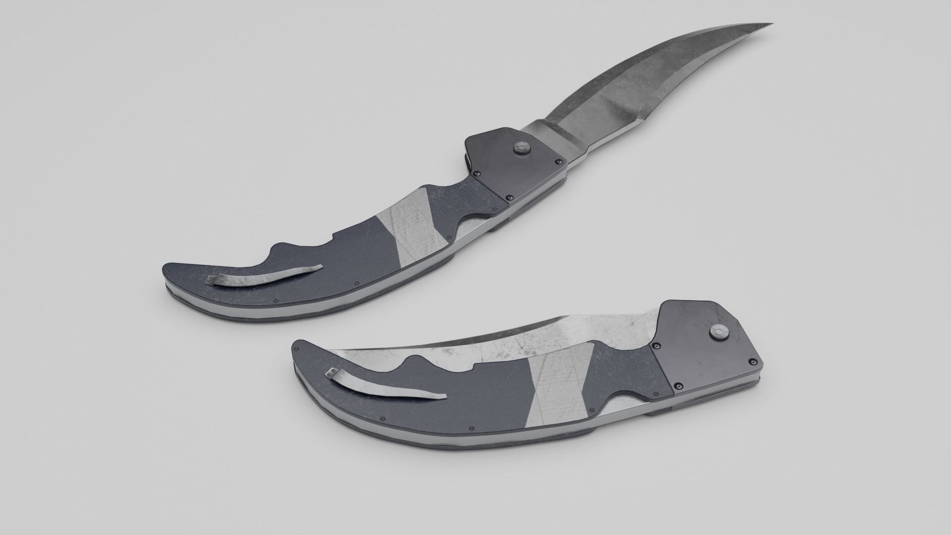 Flipknife Knife 3D Gameasset Low Poly PBR Low-poly 3D model_7