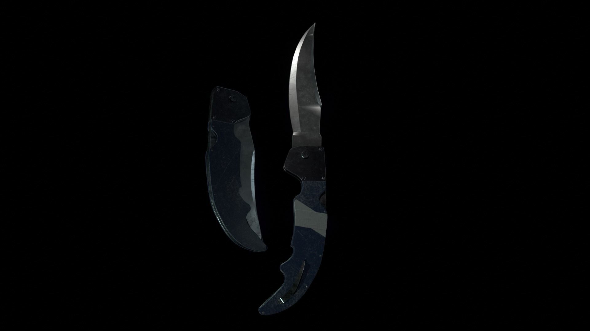 Flipknife Knife 3D Gameasset Low Poly PBR Low-poly 3D model_2