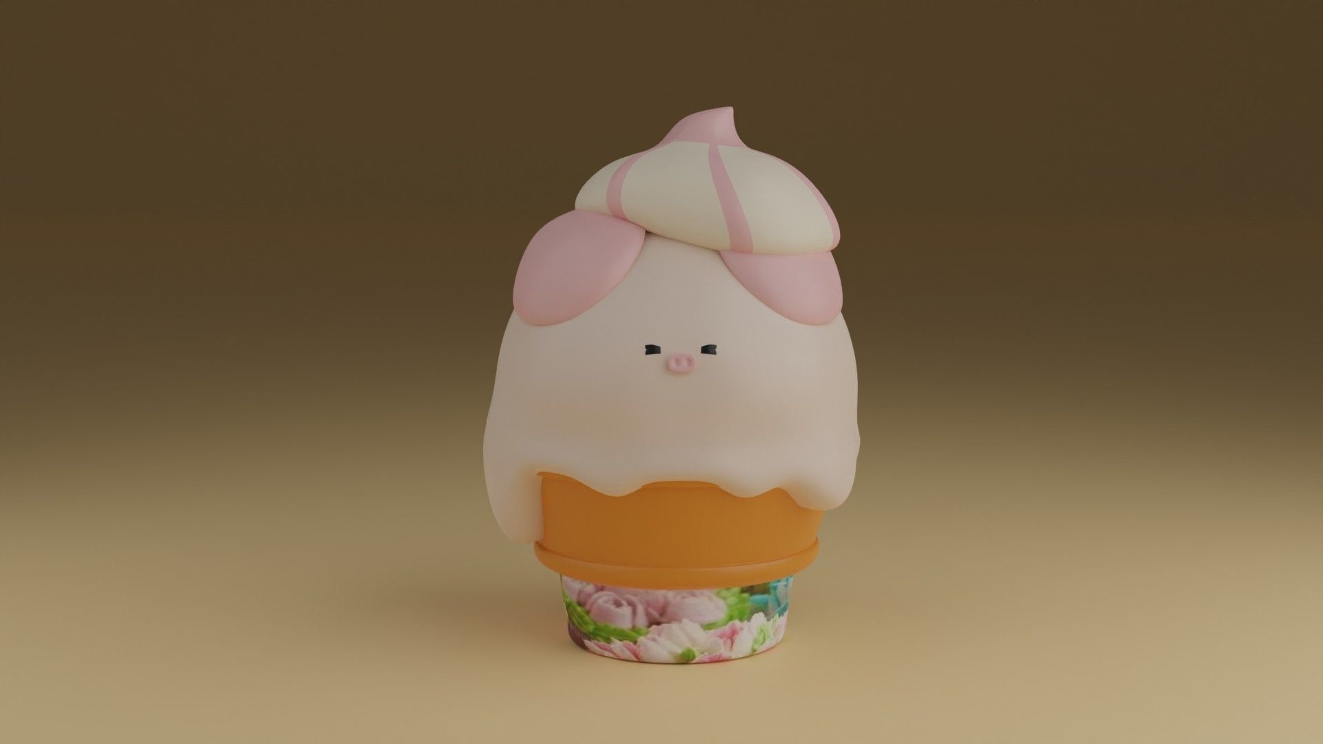 ice crem pig 3D print model_6