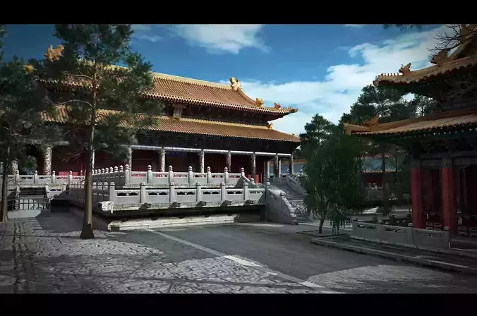 historic building Confucious temple   Confucian temple 3D model