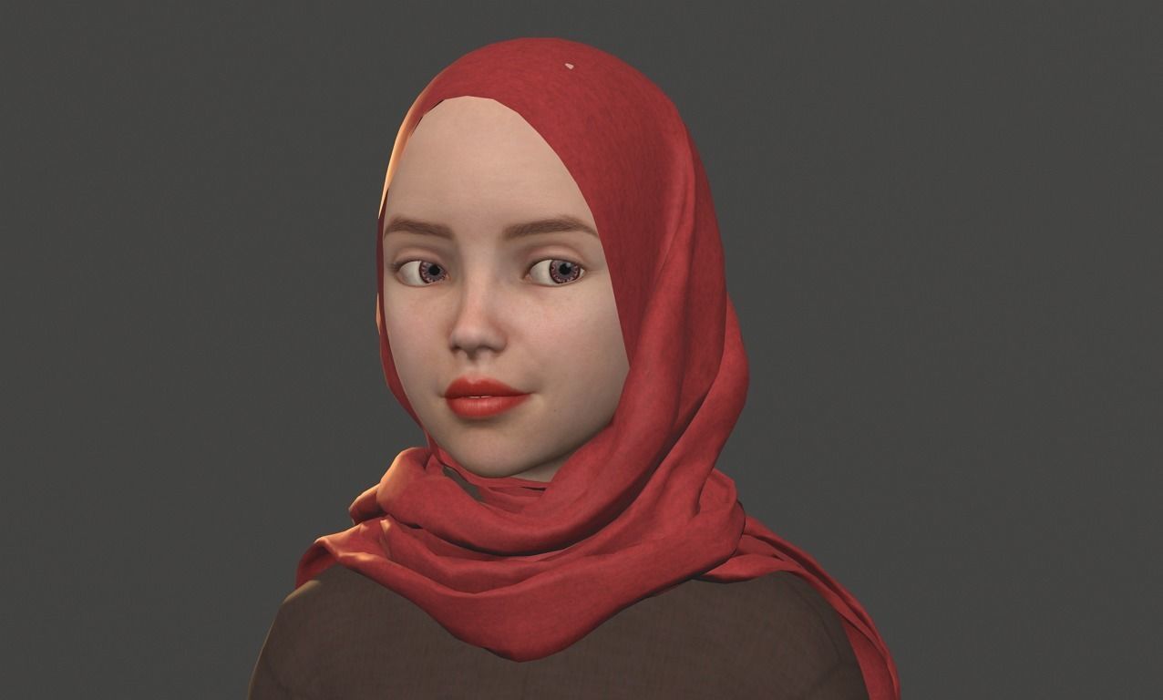 Sofia in hijab - Disney Style 3D model_3