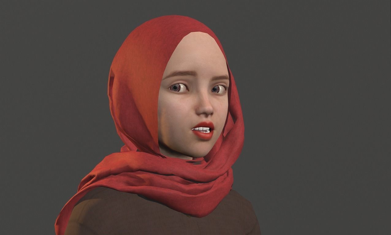 Sofia in hijab - Disney Style 3D model_7