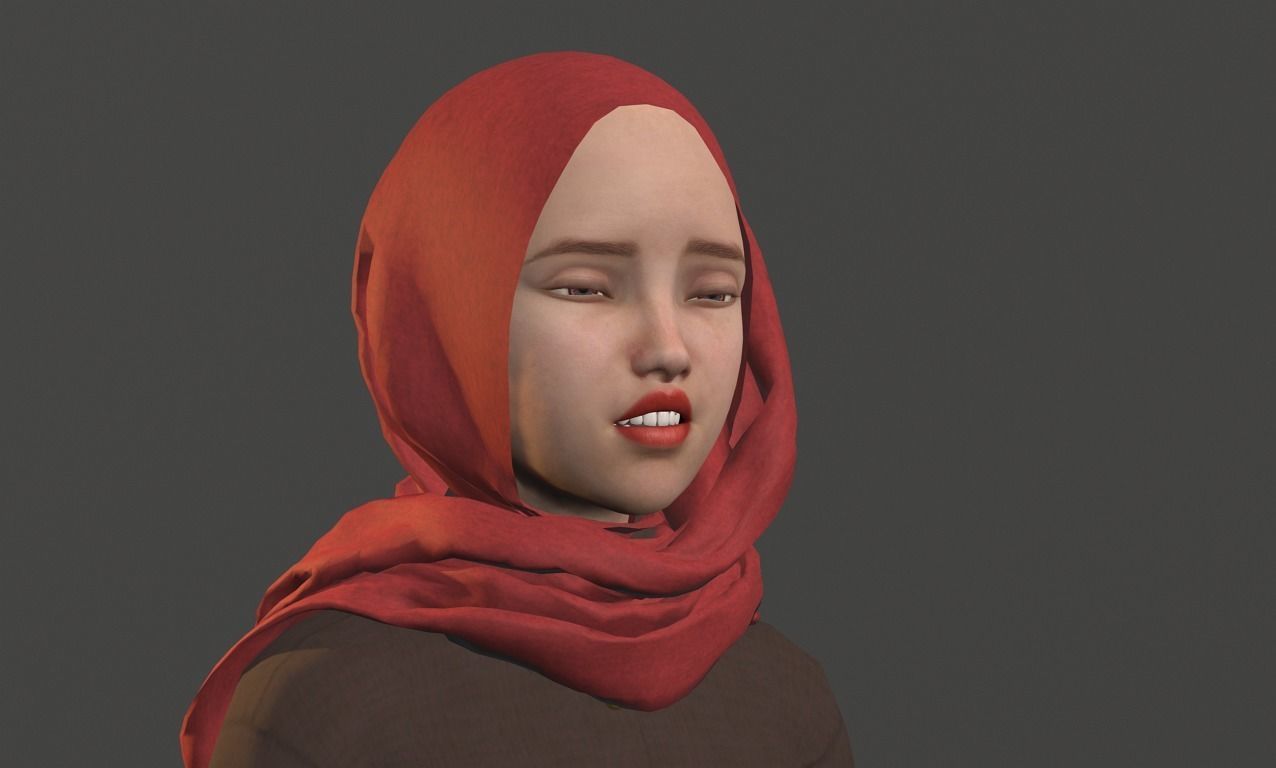 Sofia in hijab - Disney Style 3D model_5