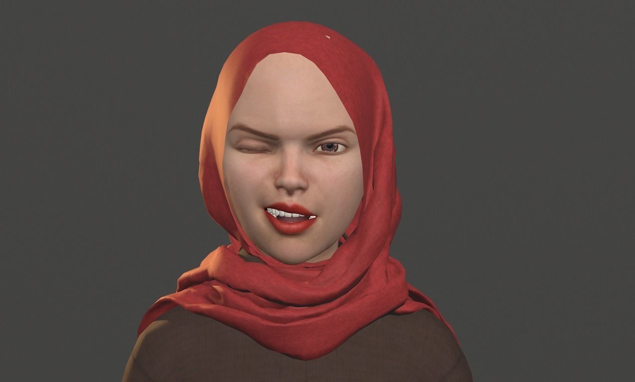 Sofia in hijab - Disney Style 3D model_16