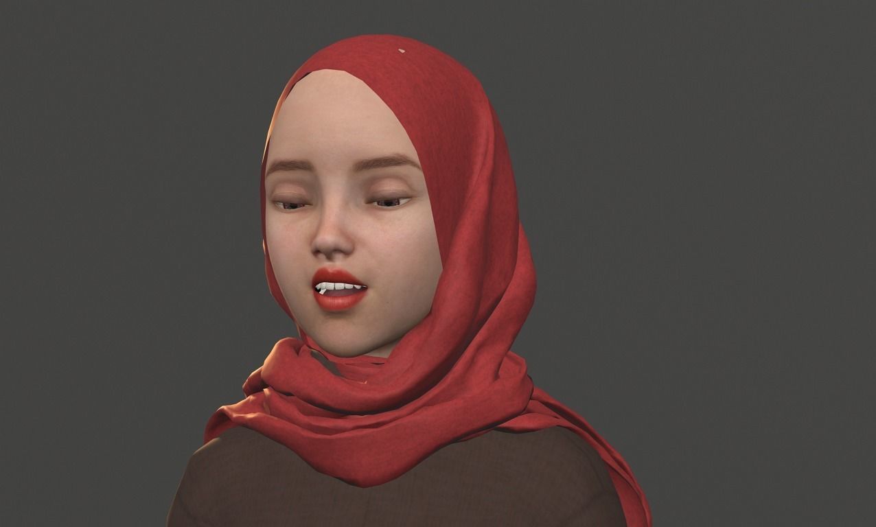Sofia in hijab - Disney Style 3D model_8