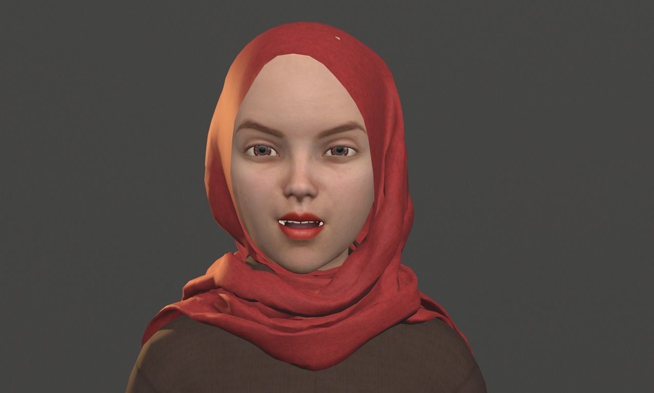 Sofia in hijab - Disney Style 3D model_12