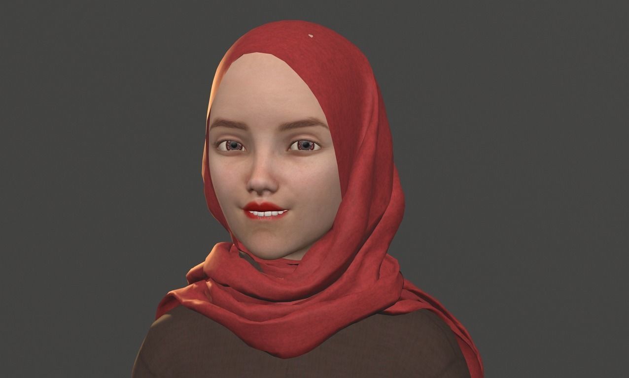 Sofia in hijab - Disney Style 3D model_9