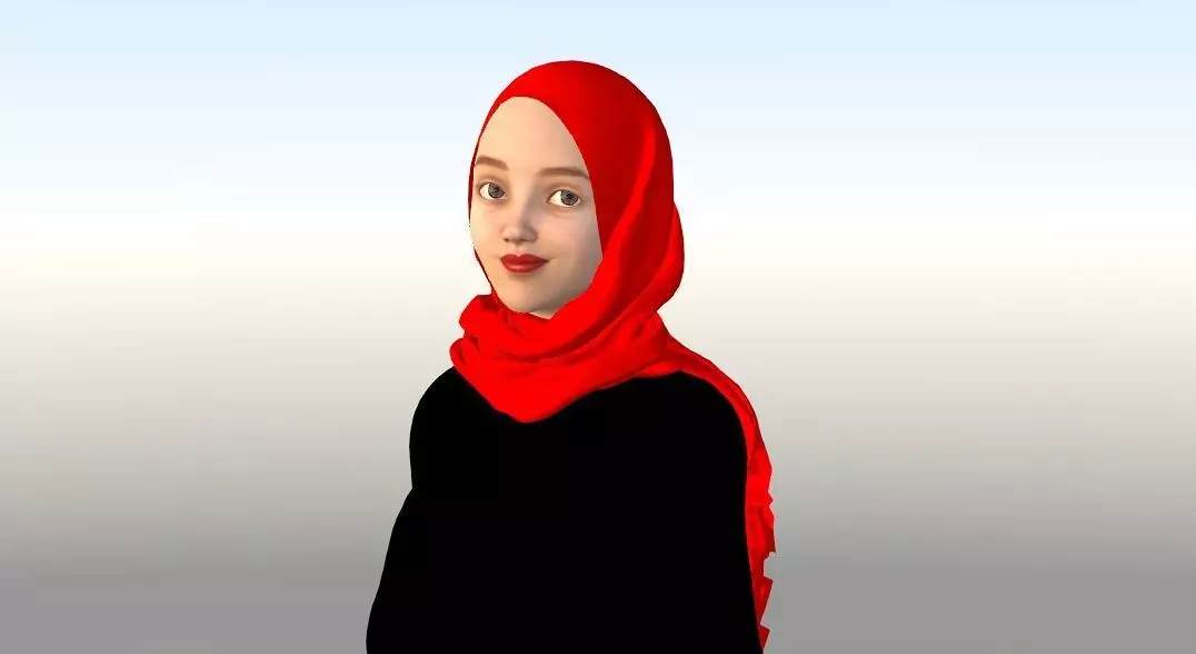 Sofia in hijab - Disney Style 3D model_0