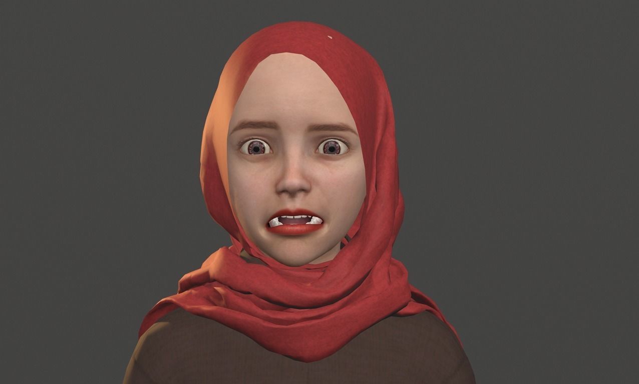 Sofia in hijab - Disney Style 3D model_11