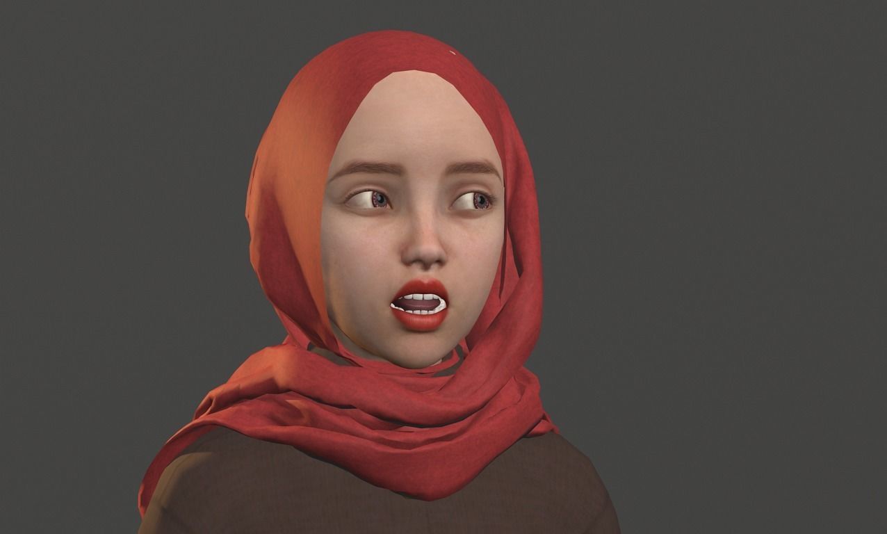 Sofia in hijab - Disney Style 3D model_6