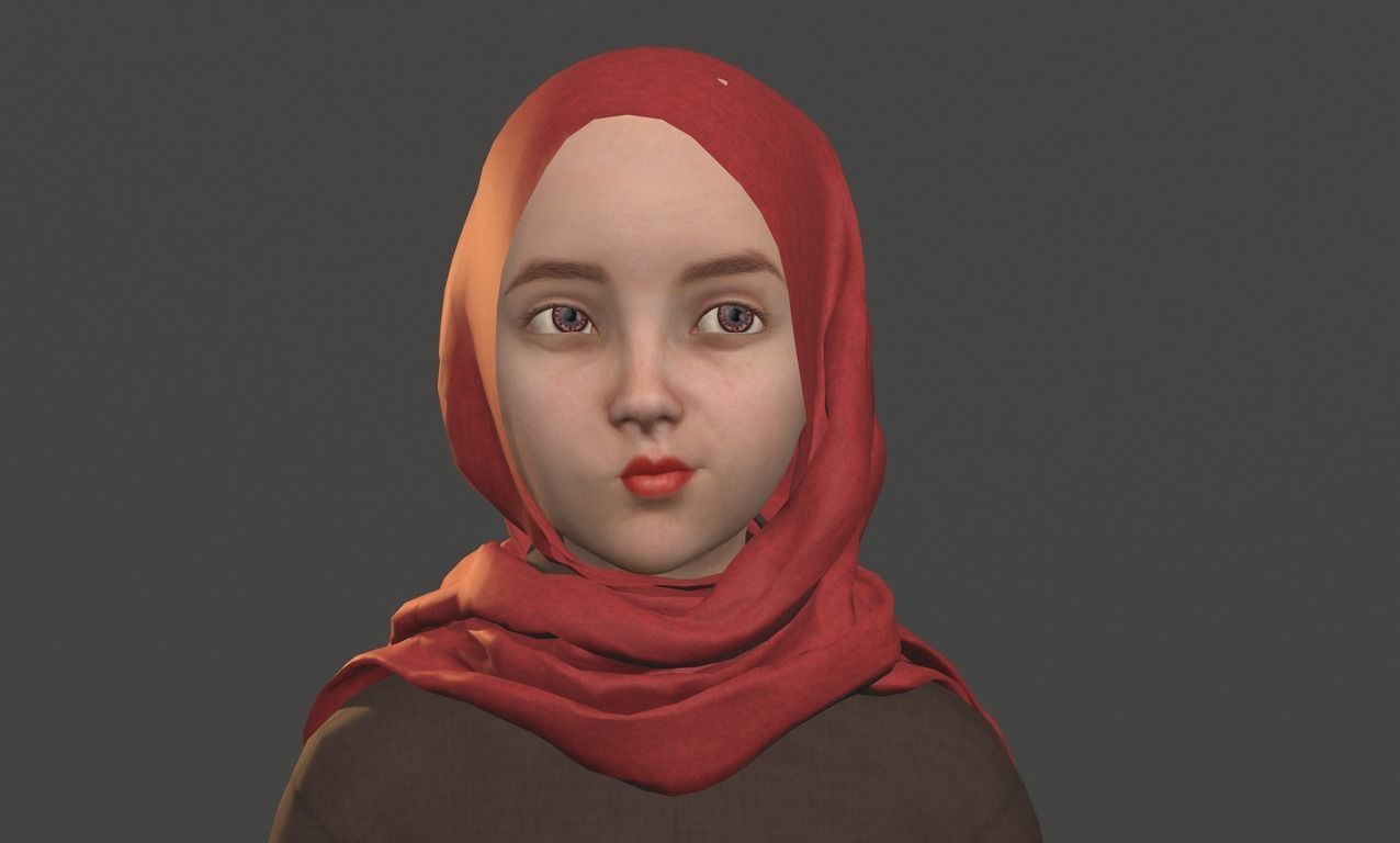 Sofia in hijab - Disney Style 3D model_14