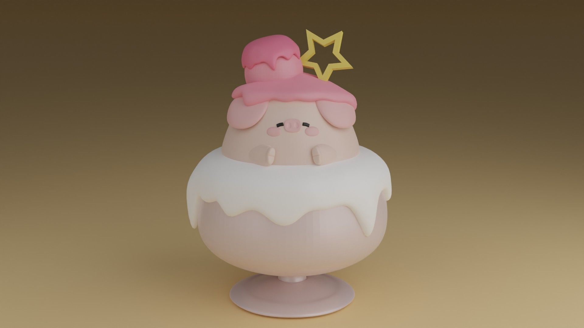 dessert pig 3D print model_6