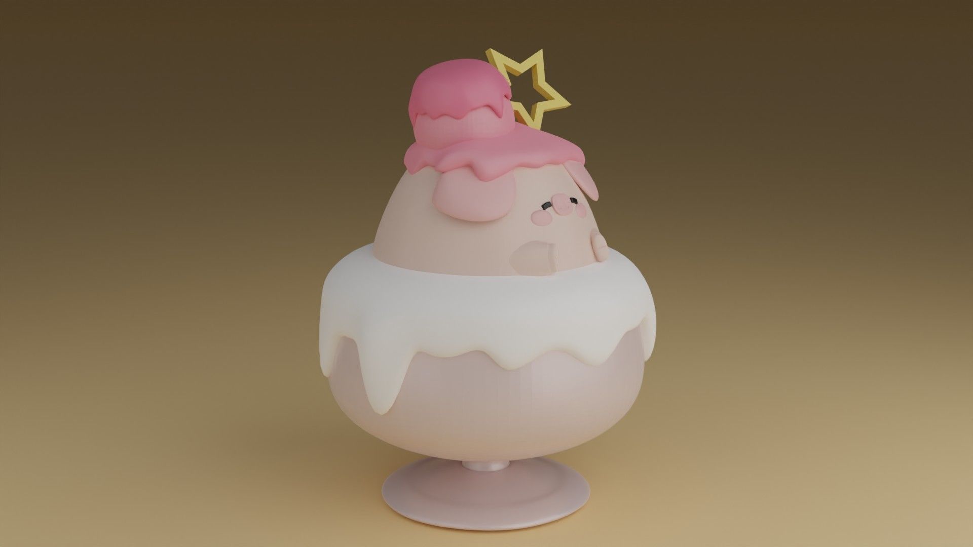 dessert pig 3D print model_7