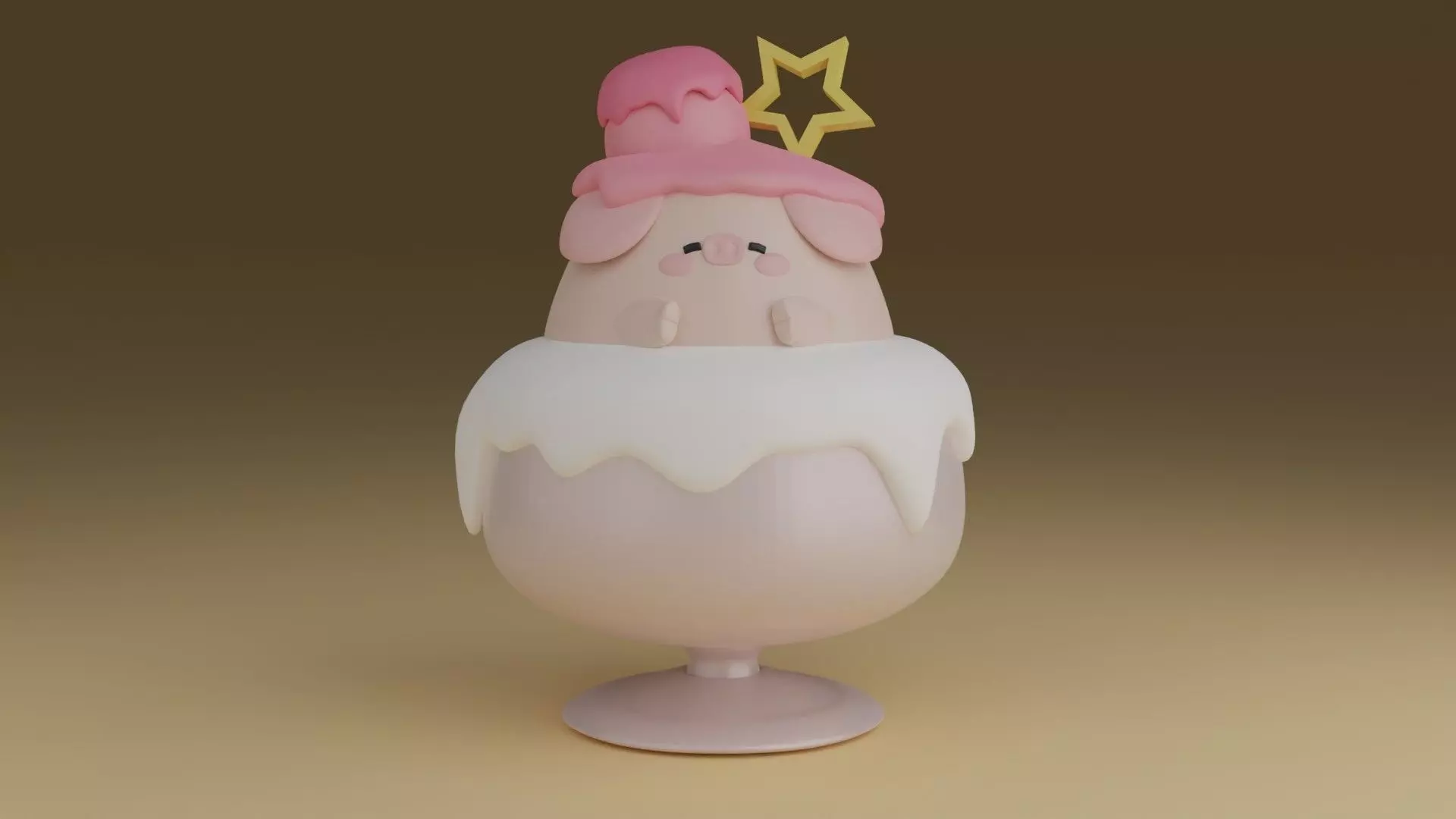 dessert pig 3D print model_0