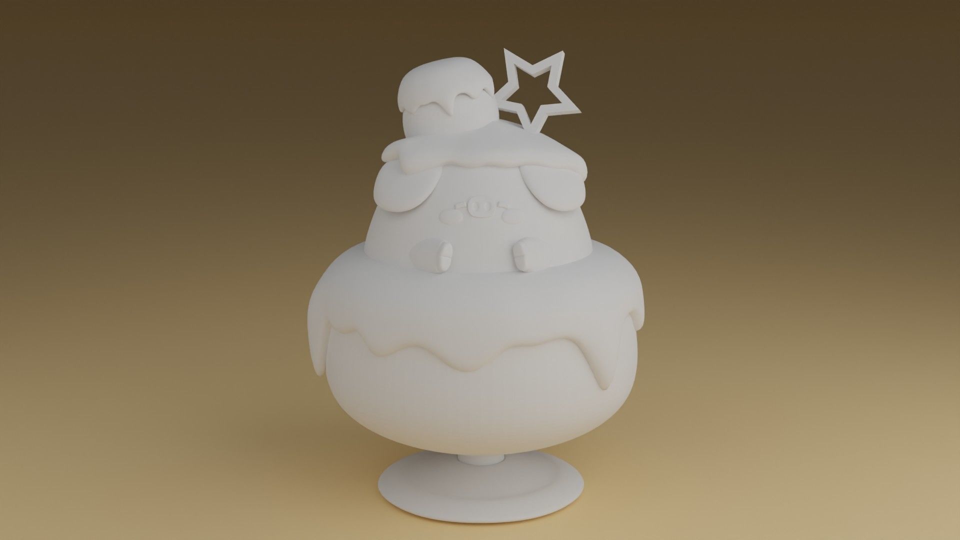 dessert pig 3D print model_1